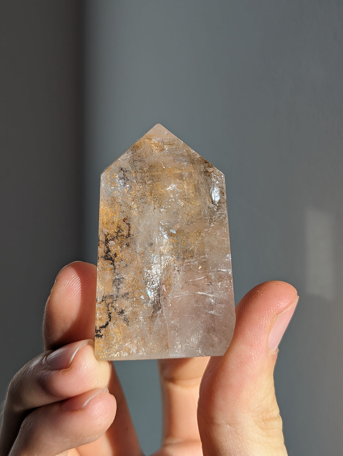 Mini Dendriten Bergkristall Golden Healer Turm