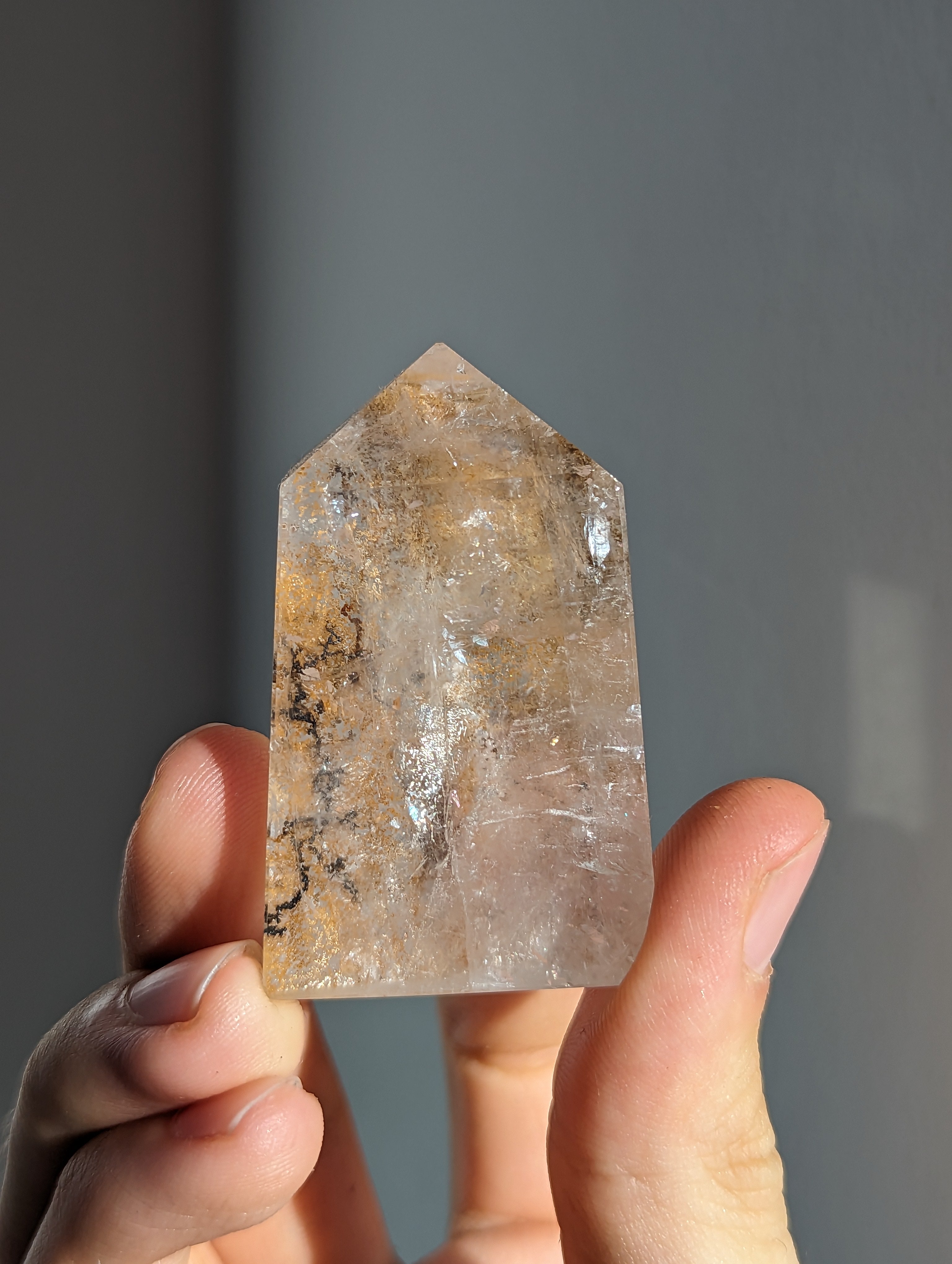 Mini Dendriten Bergkristall Golden Healer Turm