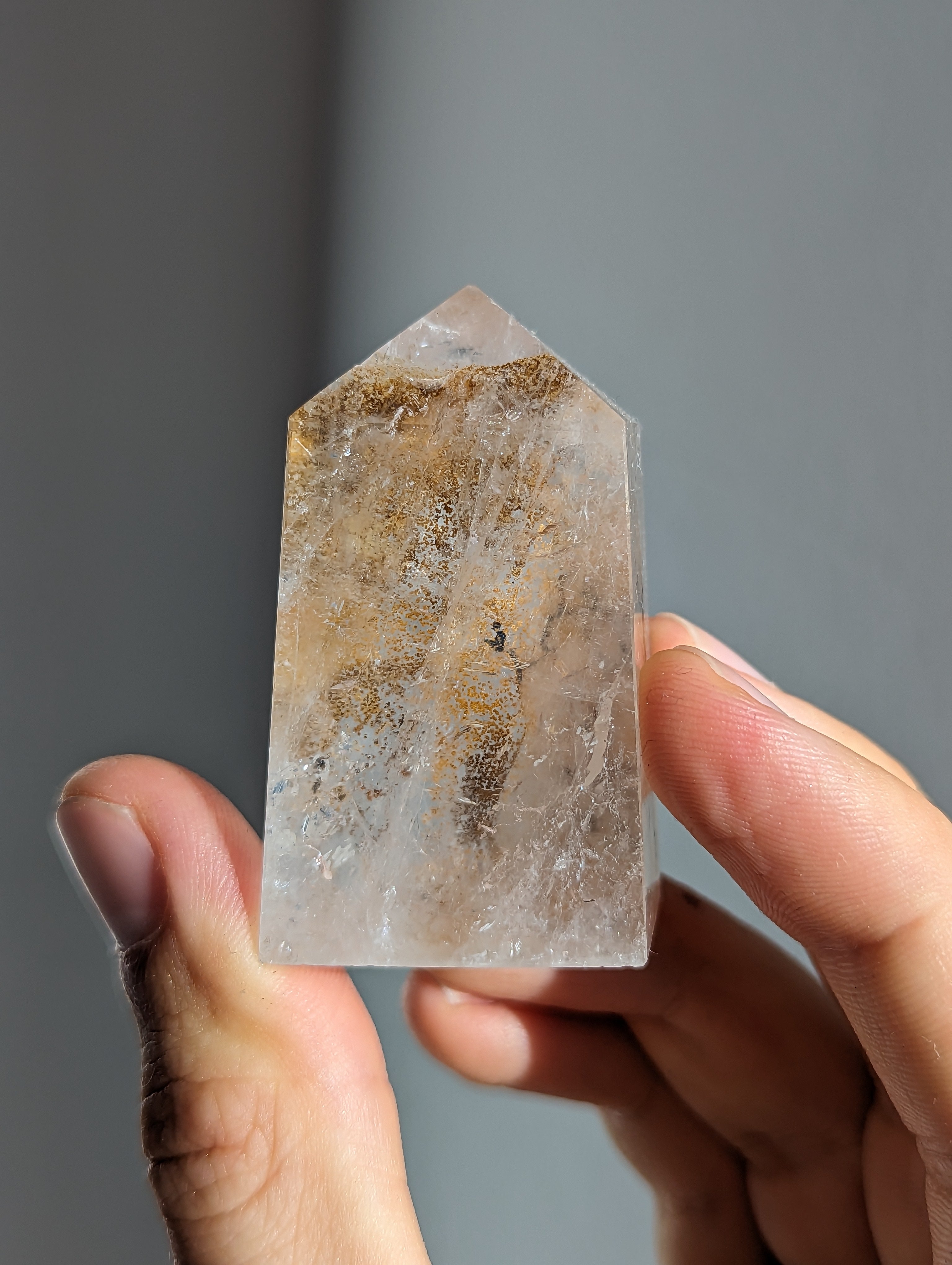 Mini Dendriten Bergkristall Golden Healer Turm