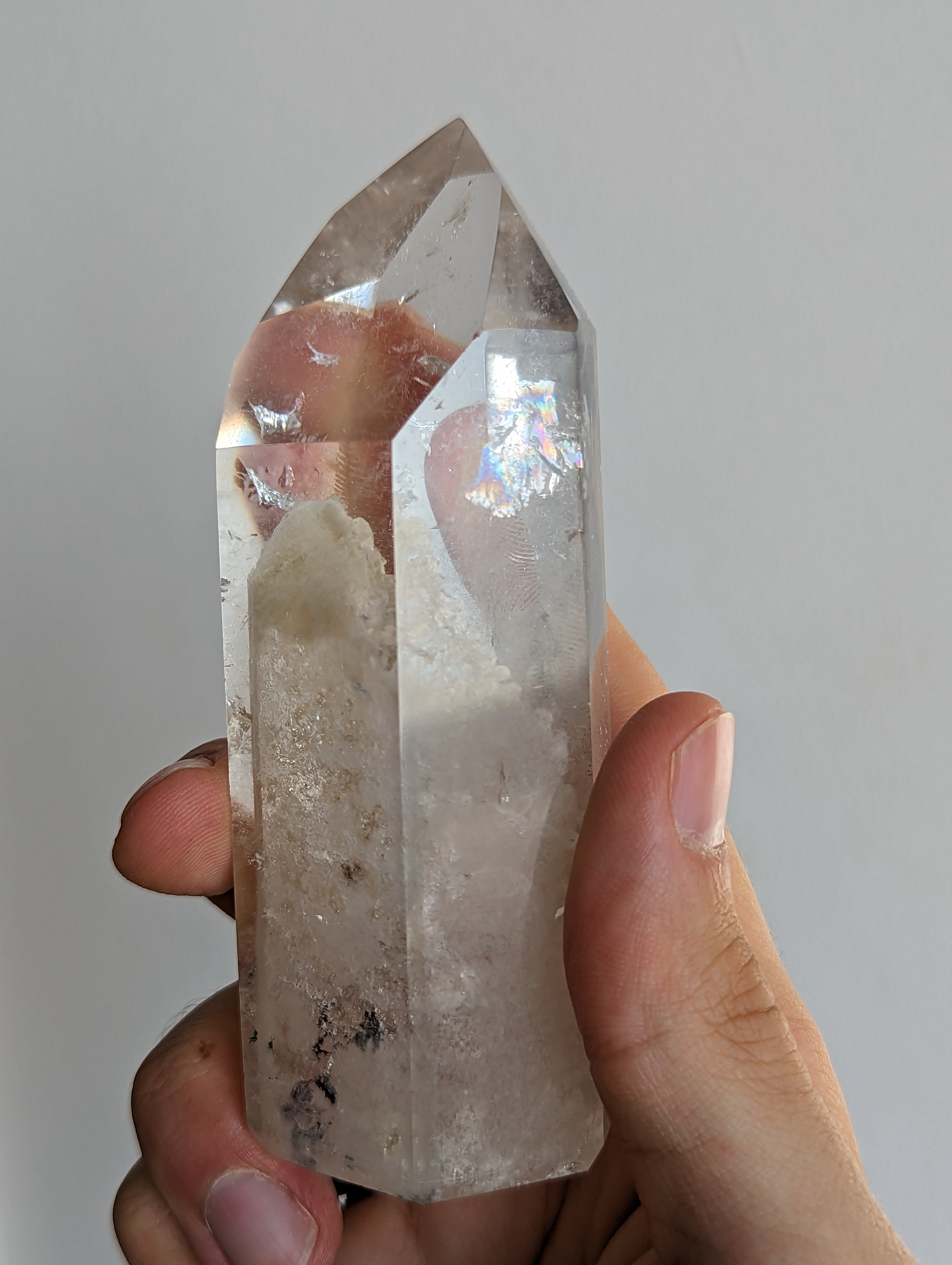 Weißer Gartenquarz Phantom Bergkristall Turm (selten)