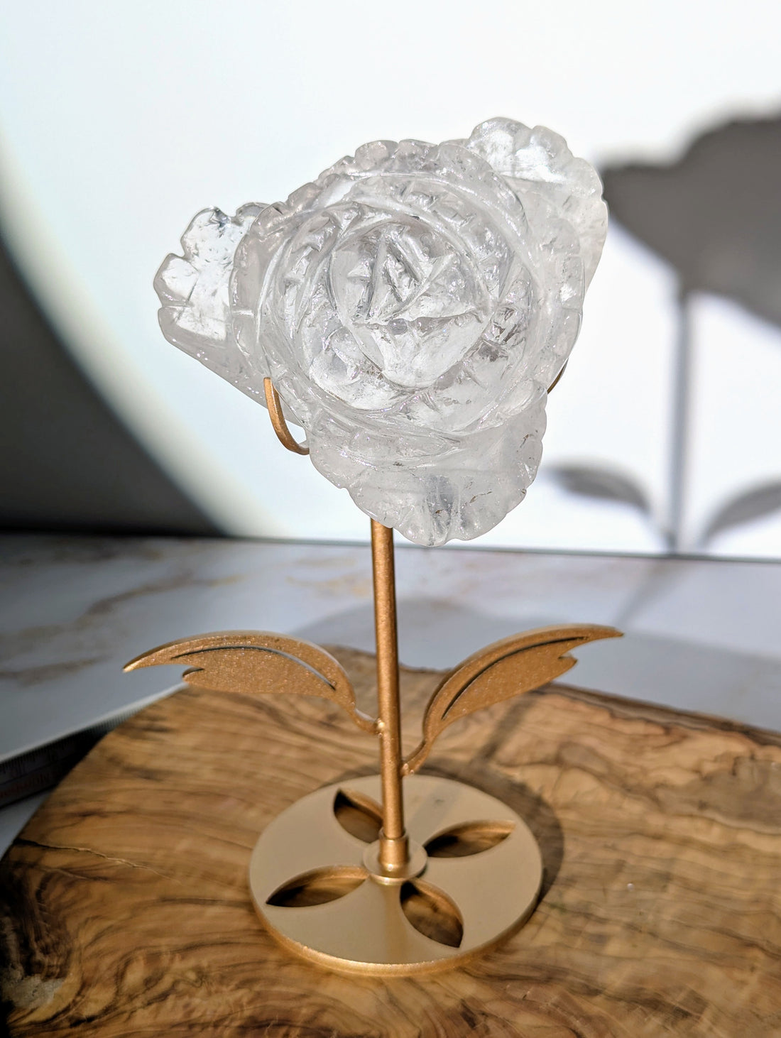 Bergkristall Blume mit Ständer