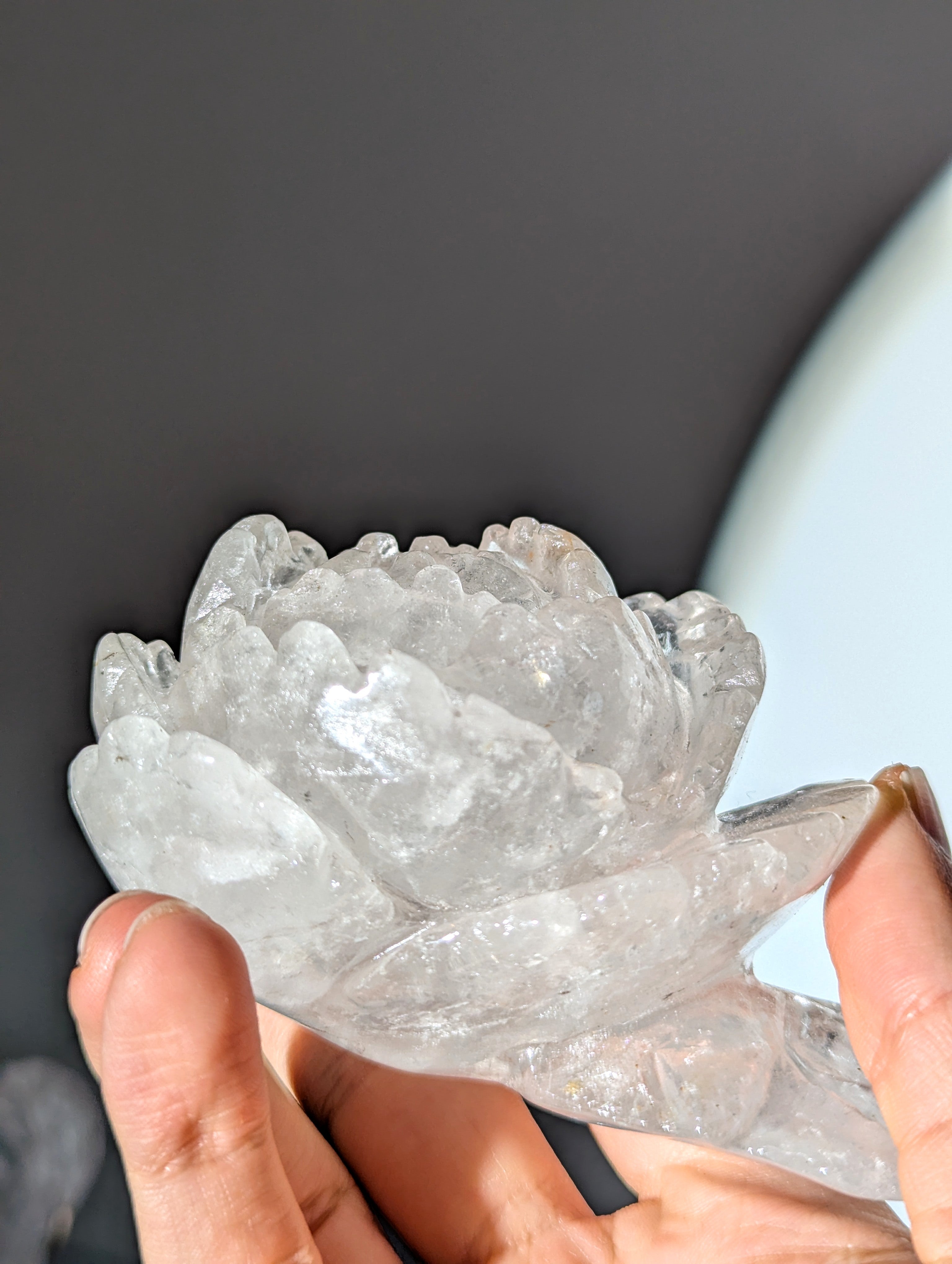 Bergkristall Blume mit Ständer