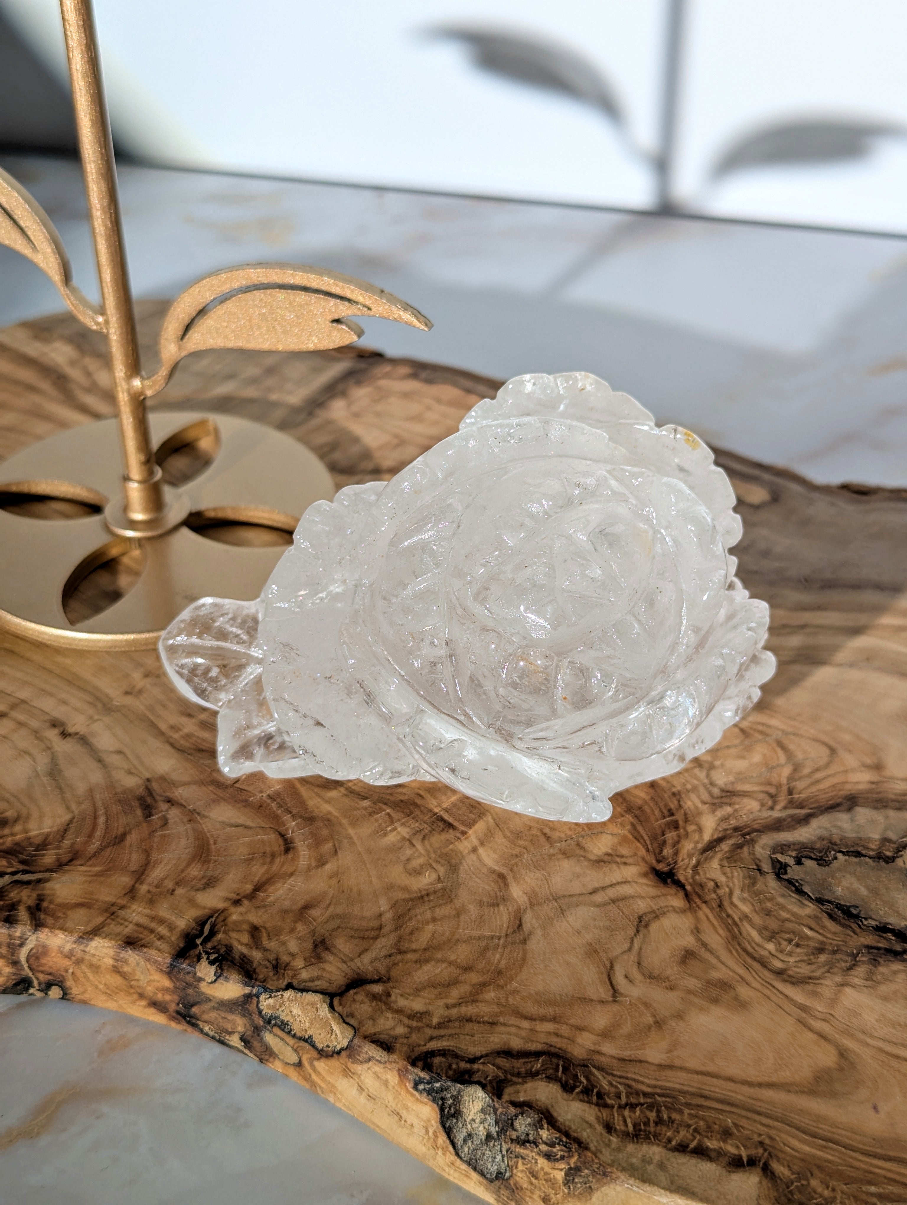 Bergkristall Blume mit Ständer