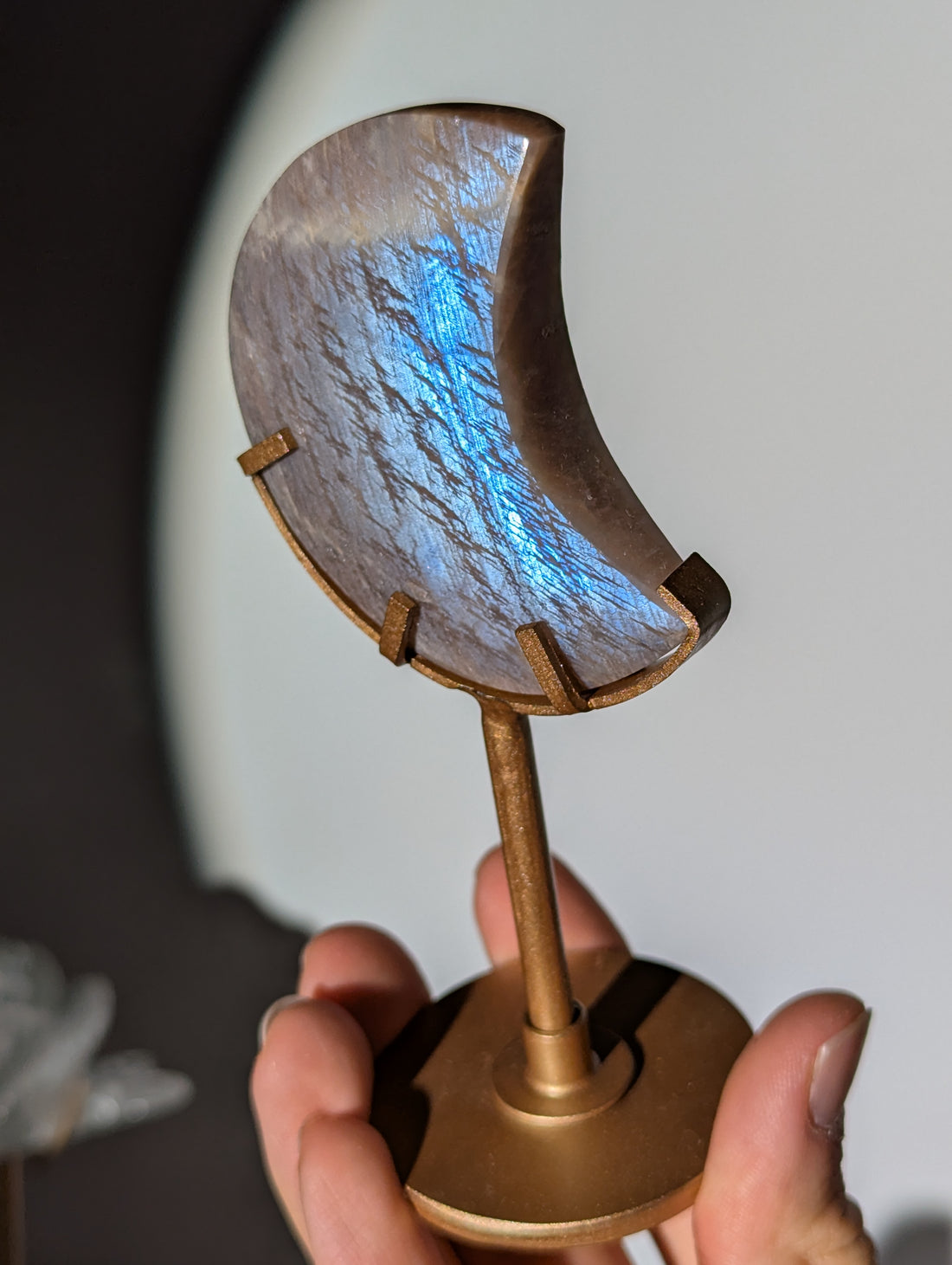 Mondstein Mond auf Ständer 12cm