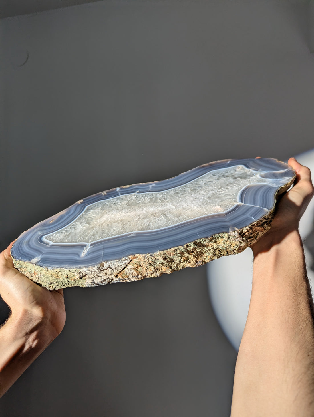 XL Achat Platte mit Quarz und Bänderung 🌀