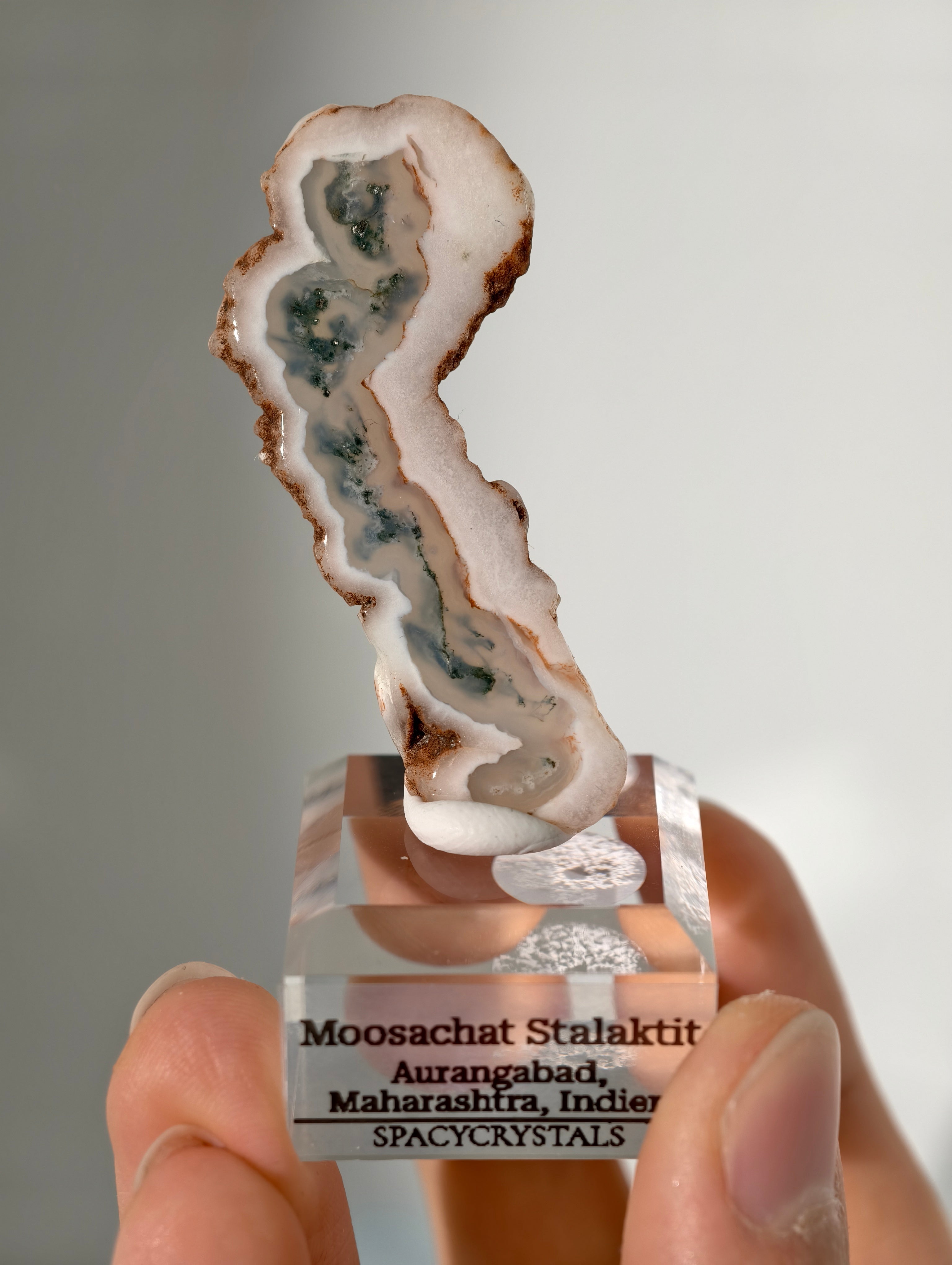 Moosachat Stalaktiten Scheiben aus Indien (kleiner)
