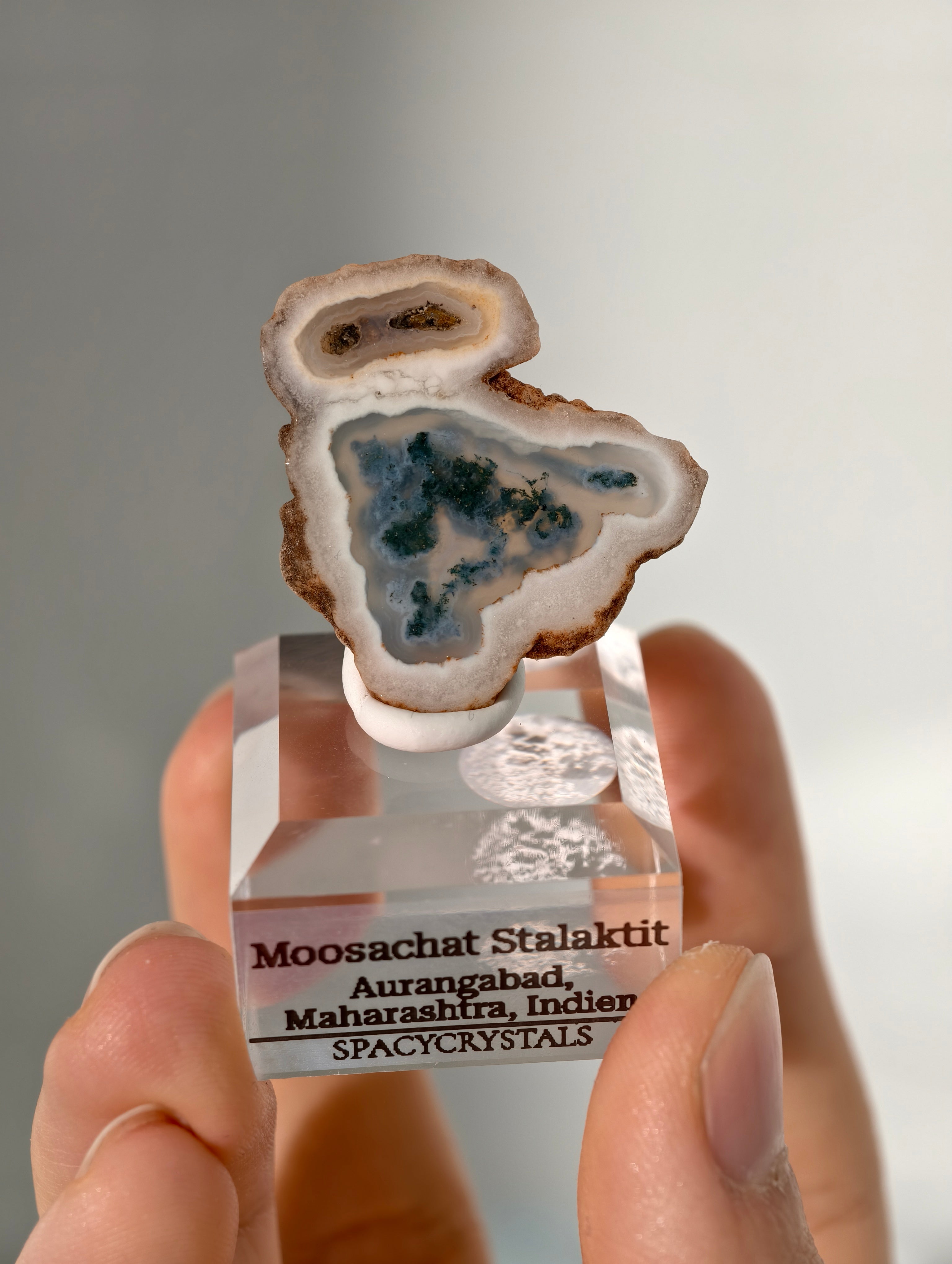 Moosachat Stalaktiten Scheiben aus Indien (kleiner)