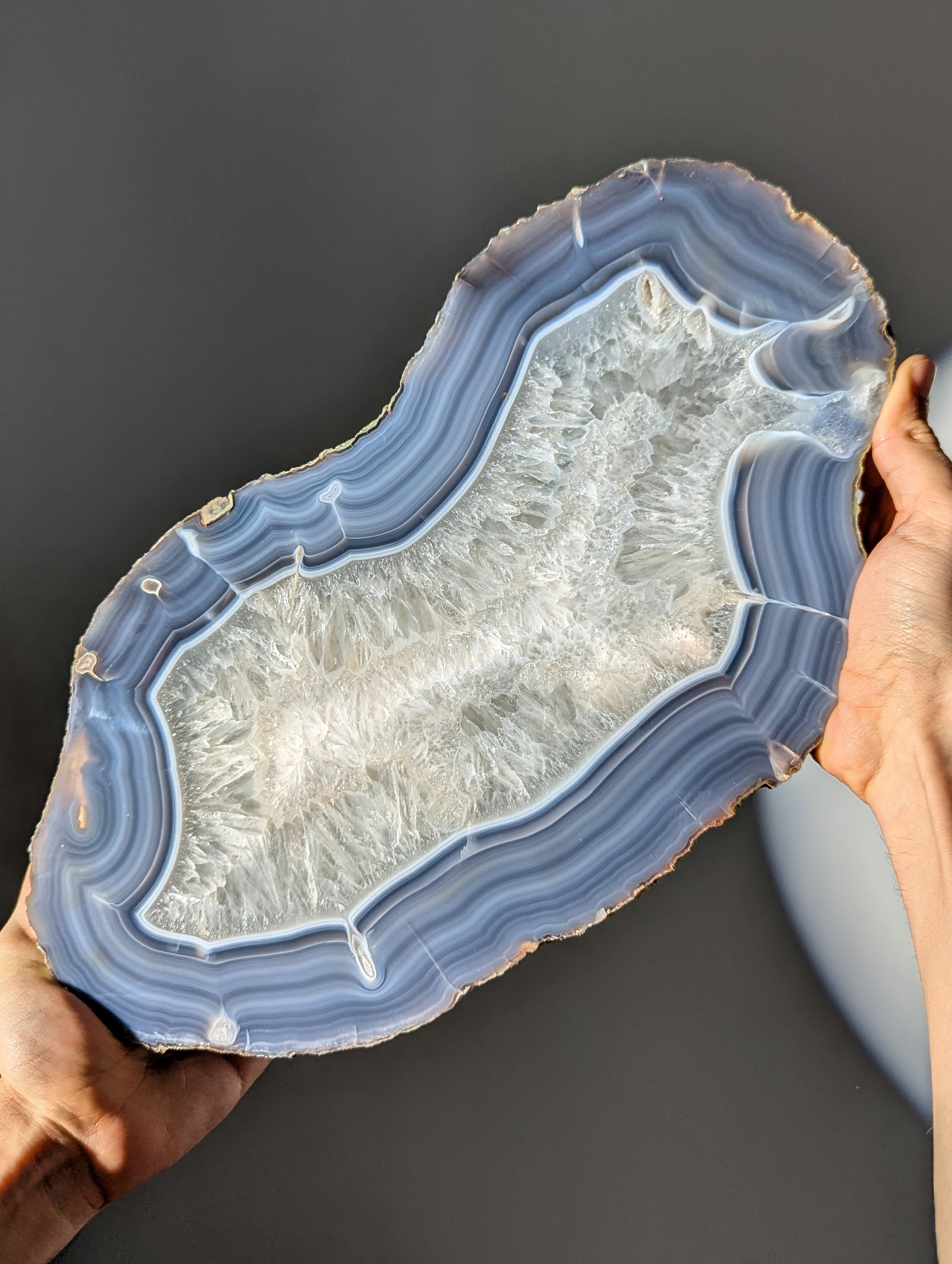 XL Achat Platte mit Quarz und Bänderung 🌀
