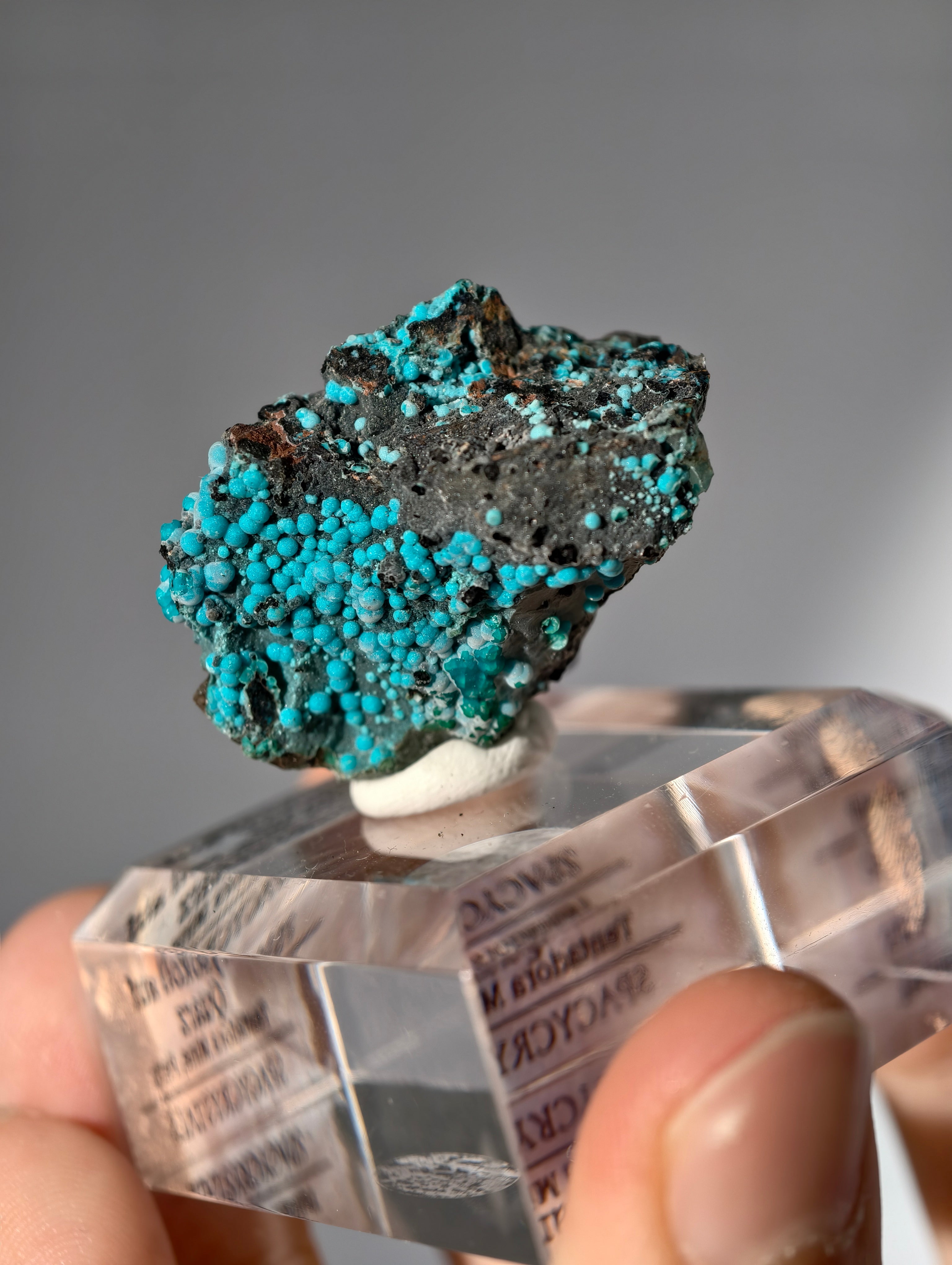 Chrysokoll auf Quarz, Tentadora Mine, Peru