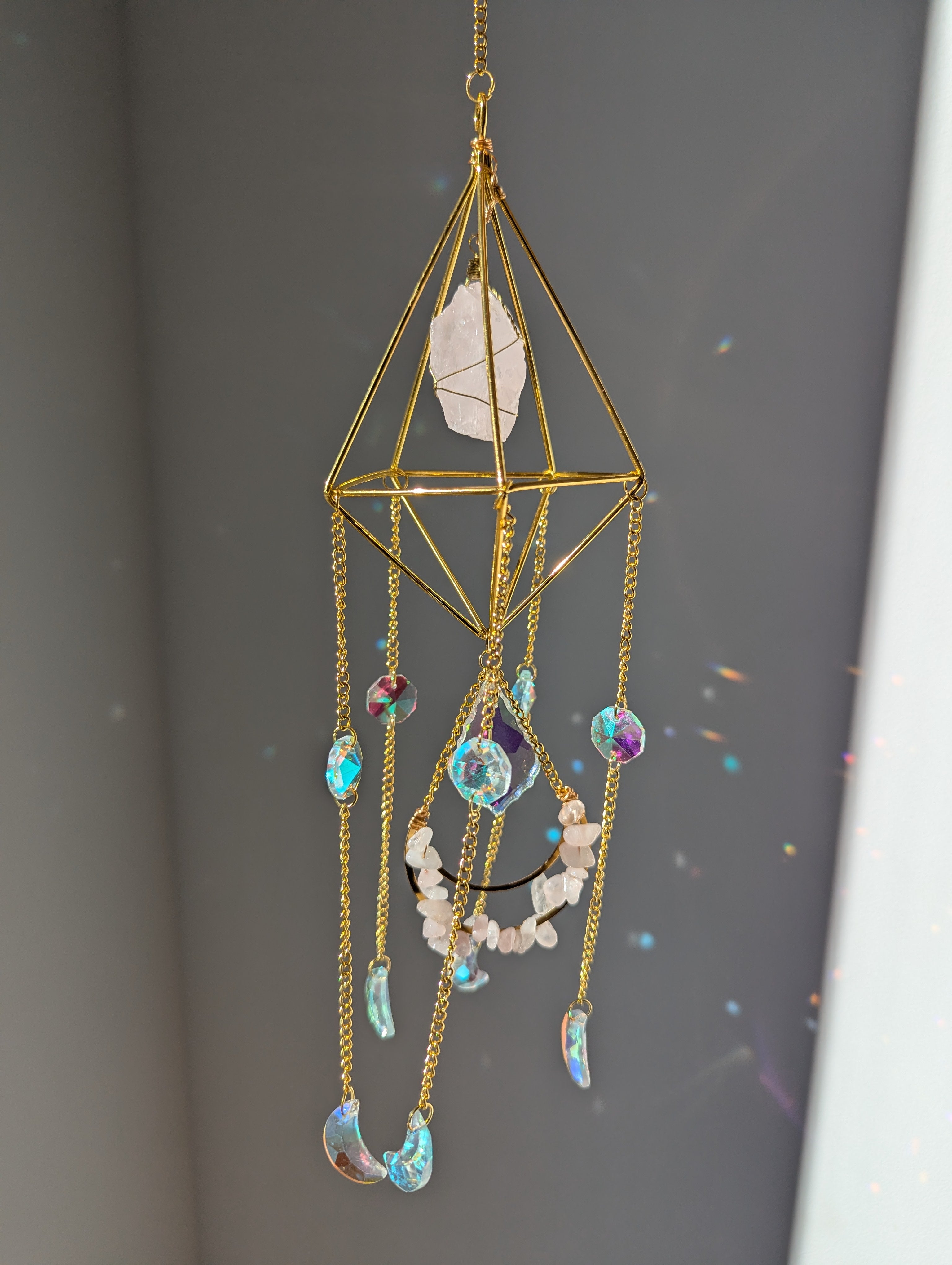 Sonnenfänger Rosenquarz Kristall