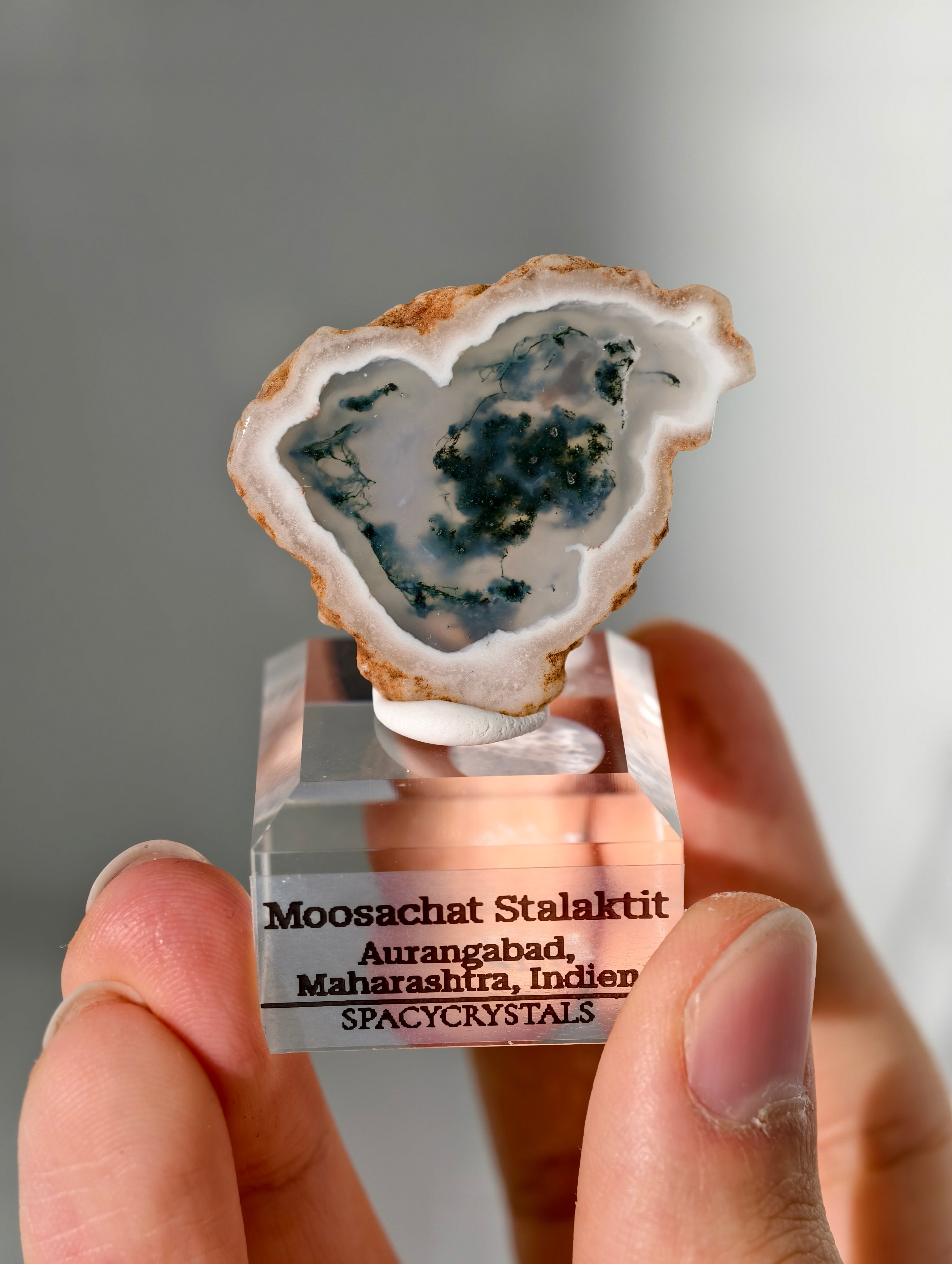 Moosachat Stalaktit Scheiben aus Indien (größer)