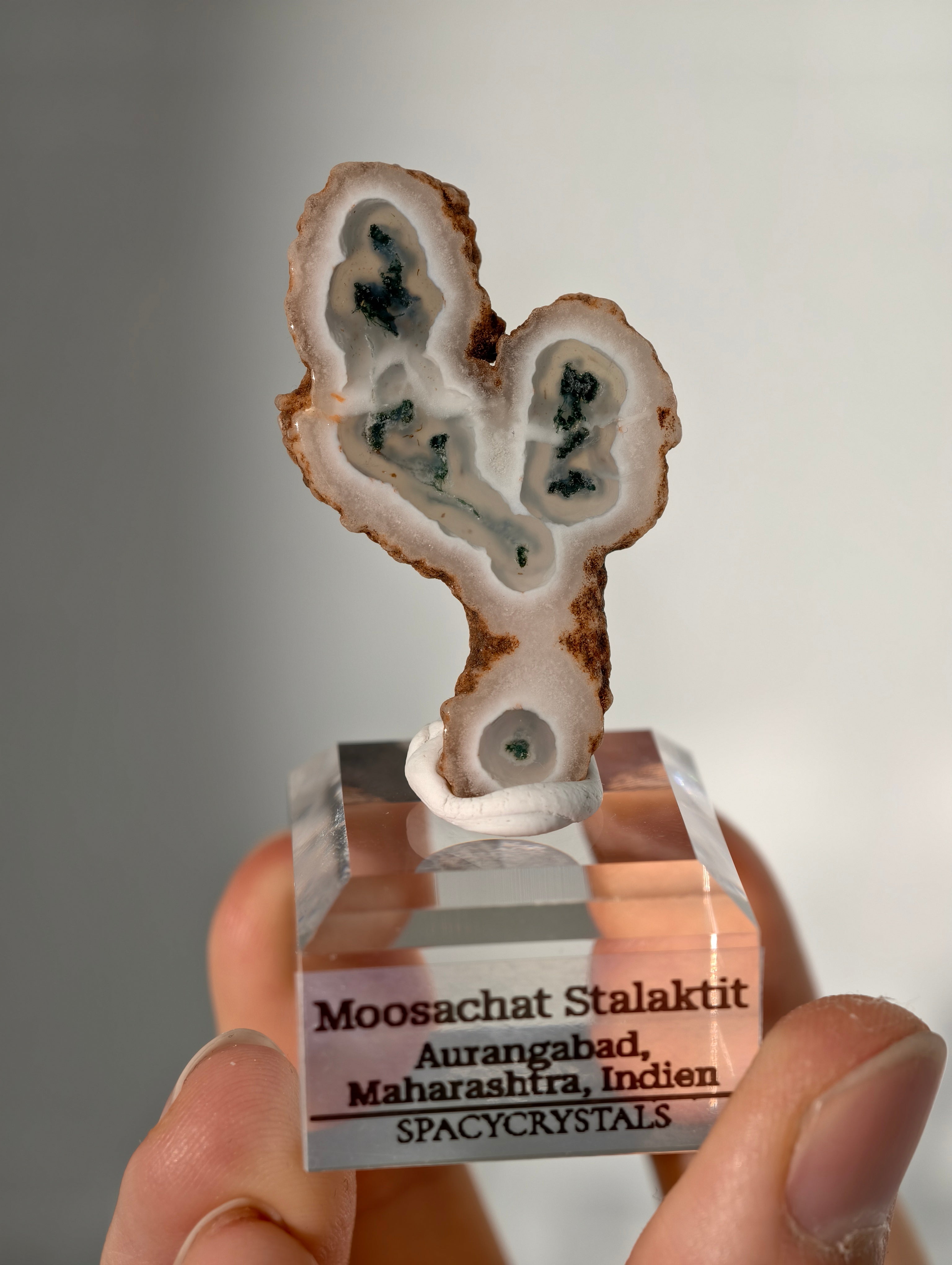 Moosachat Stalaktiten Scheiben aus Indien (kleiner)