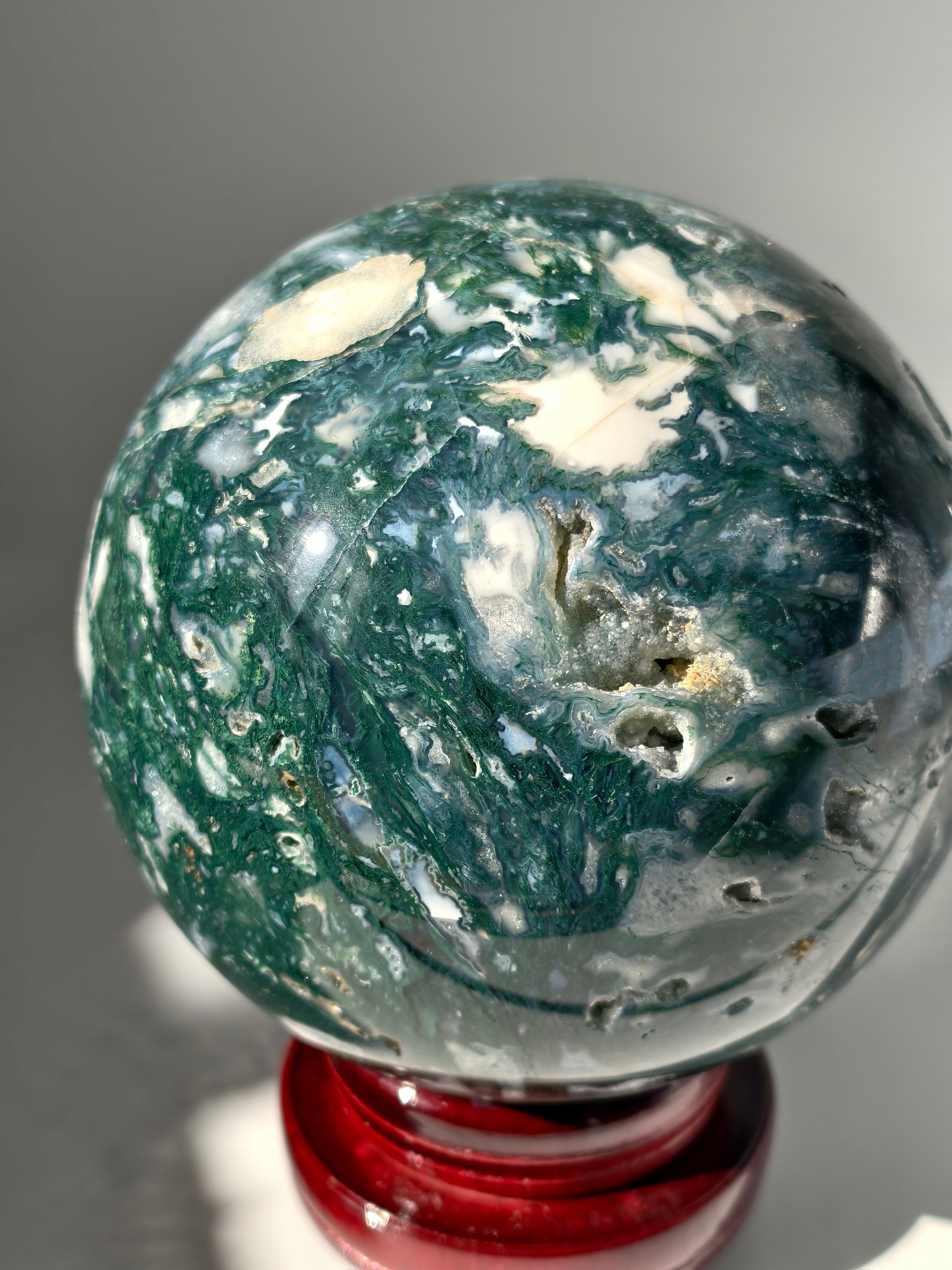 XXL Moosachat Kugel 8,6kg mit Drehständer