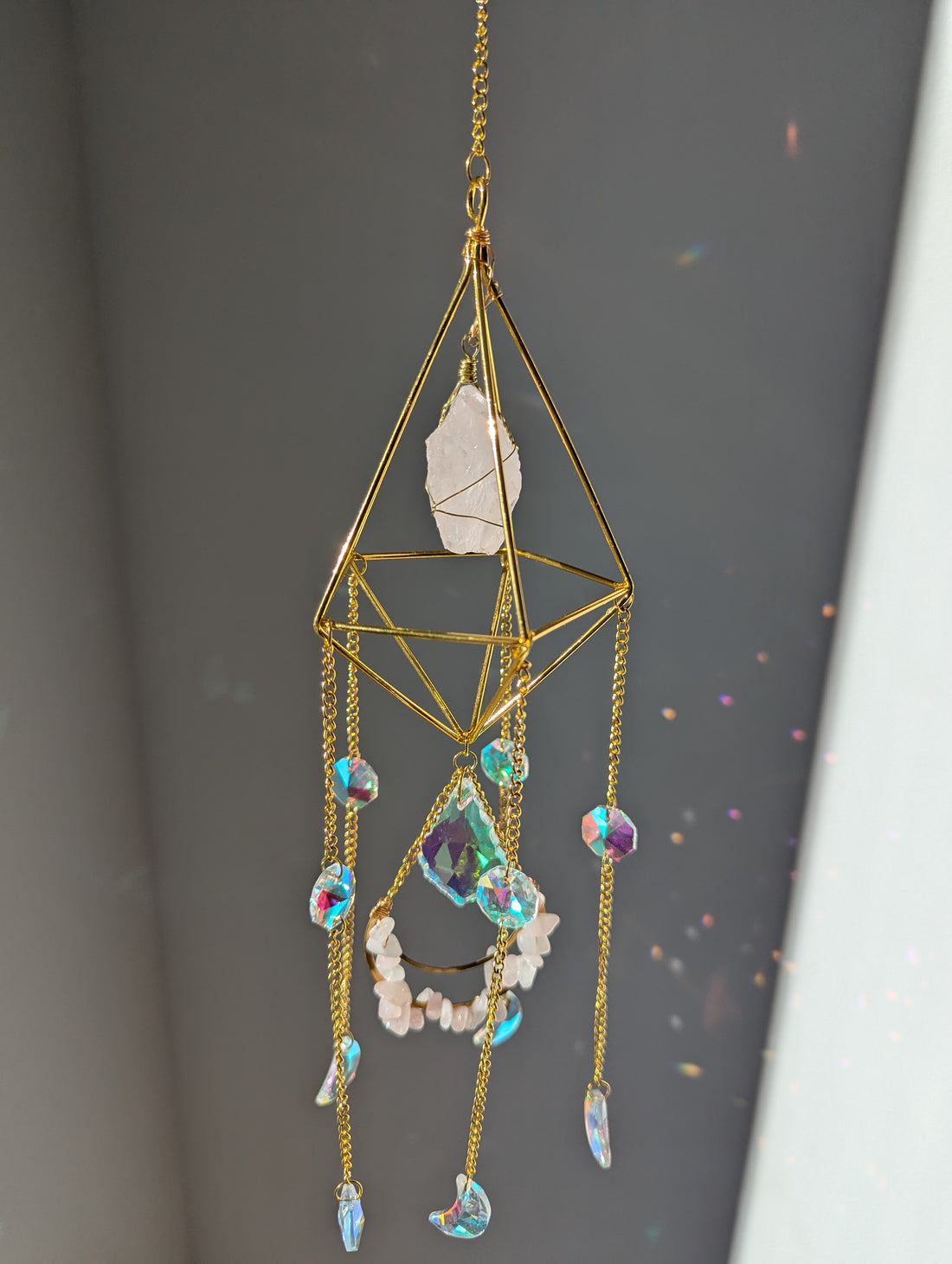 Sonnenfänger Rosenquarz Kristall