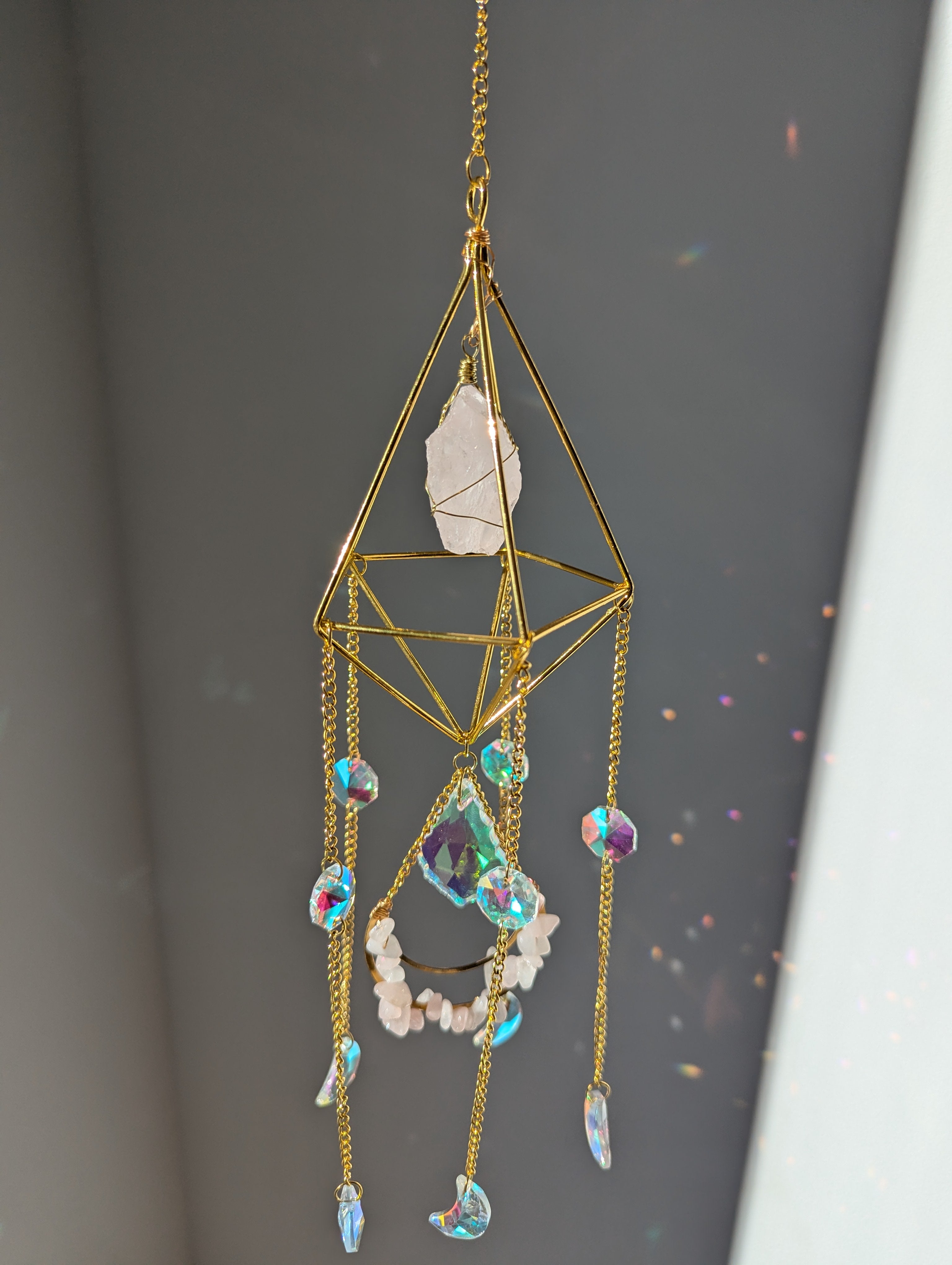 Sonnenfänger Rosenquarz Kristall