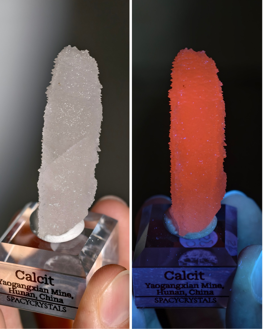 Rosa Calcit Spitze ✨ UV-Aktiv (wähle aus)