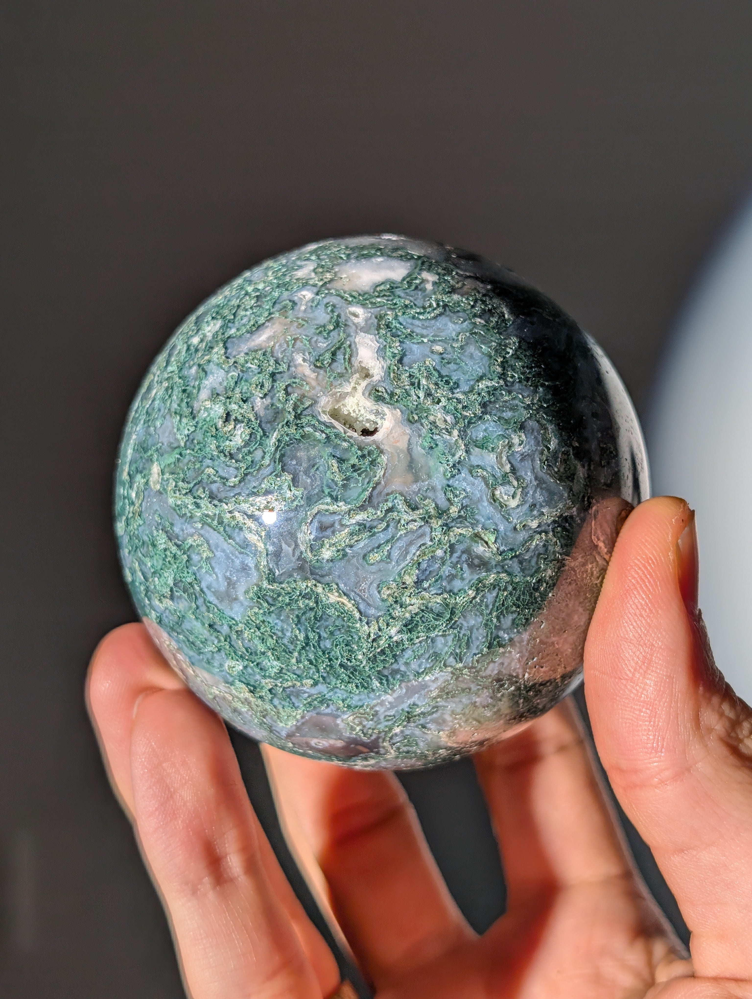 Moosachat Kugel 7,3cm