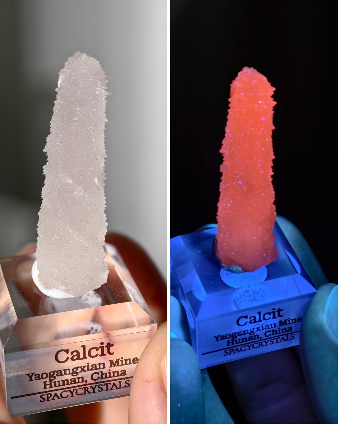 Rosa Calcit Spitze ✨ UV-Aktiv (wähle aus)