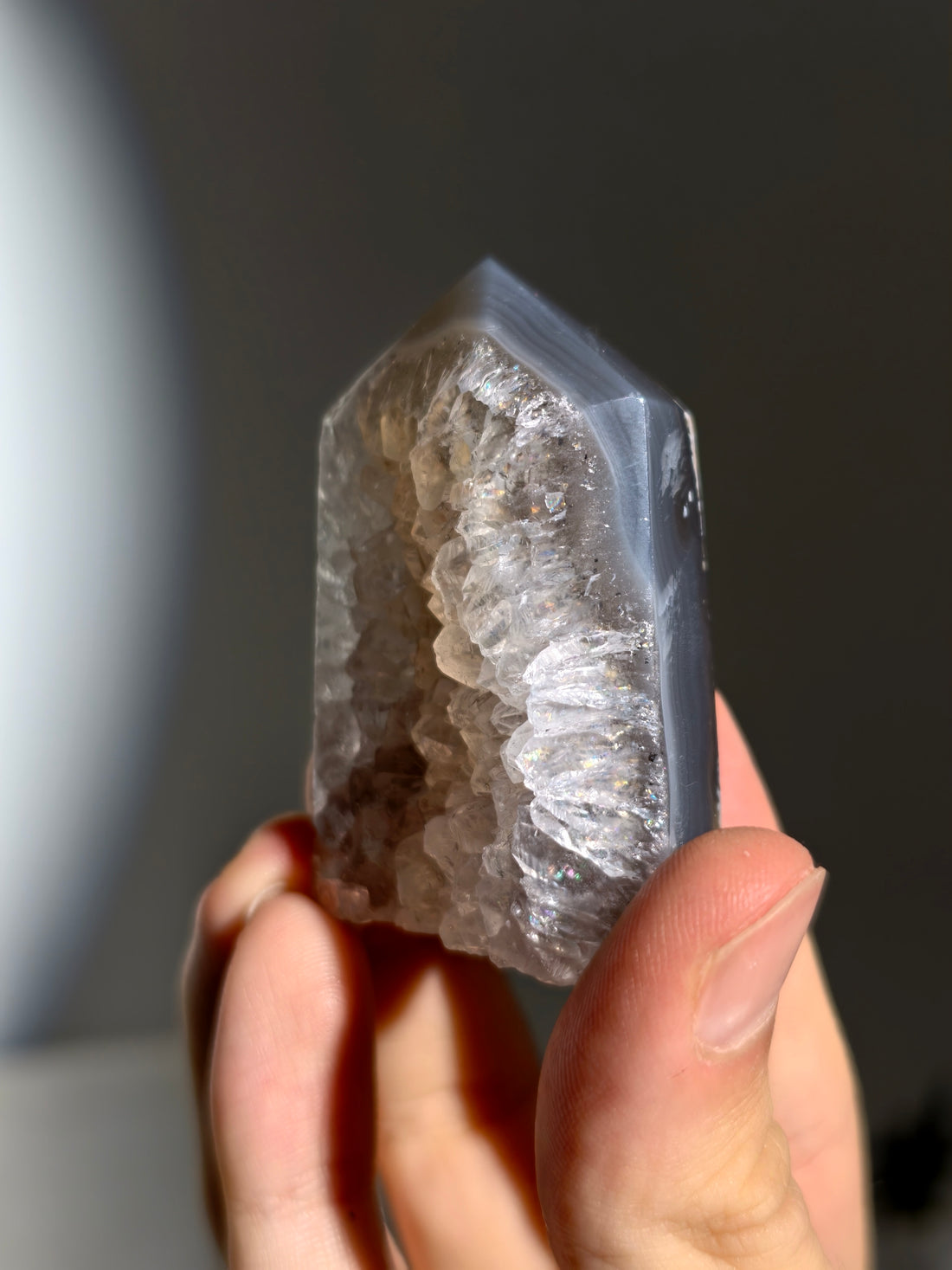 Druzy Achat Turm aus Brasilien