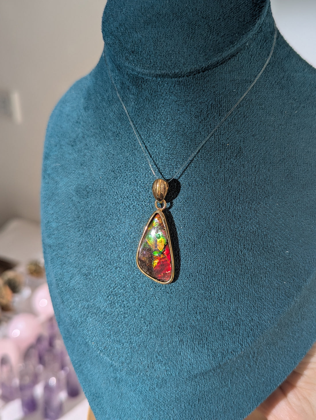 Ammolit Kettenanhänger 925er Silber *vergoldet*