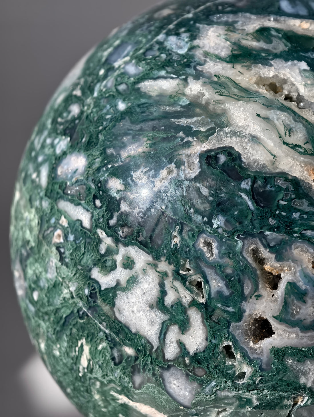 XXL Moosachat Kugel 8,6kg mit Drehständer