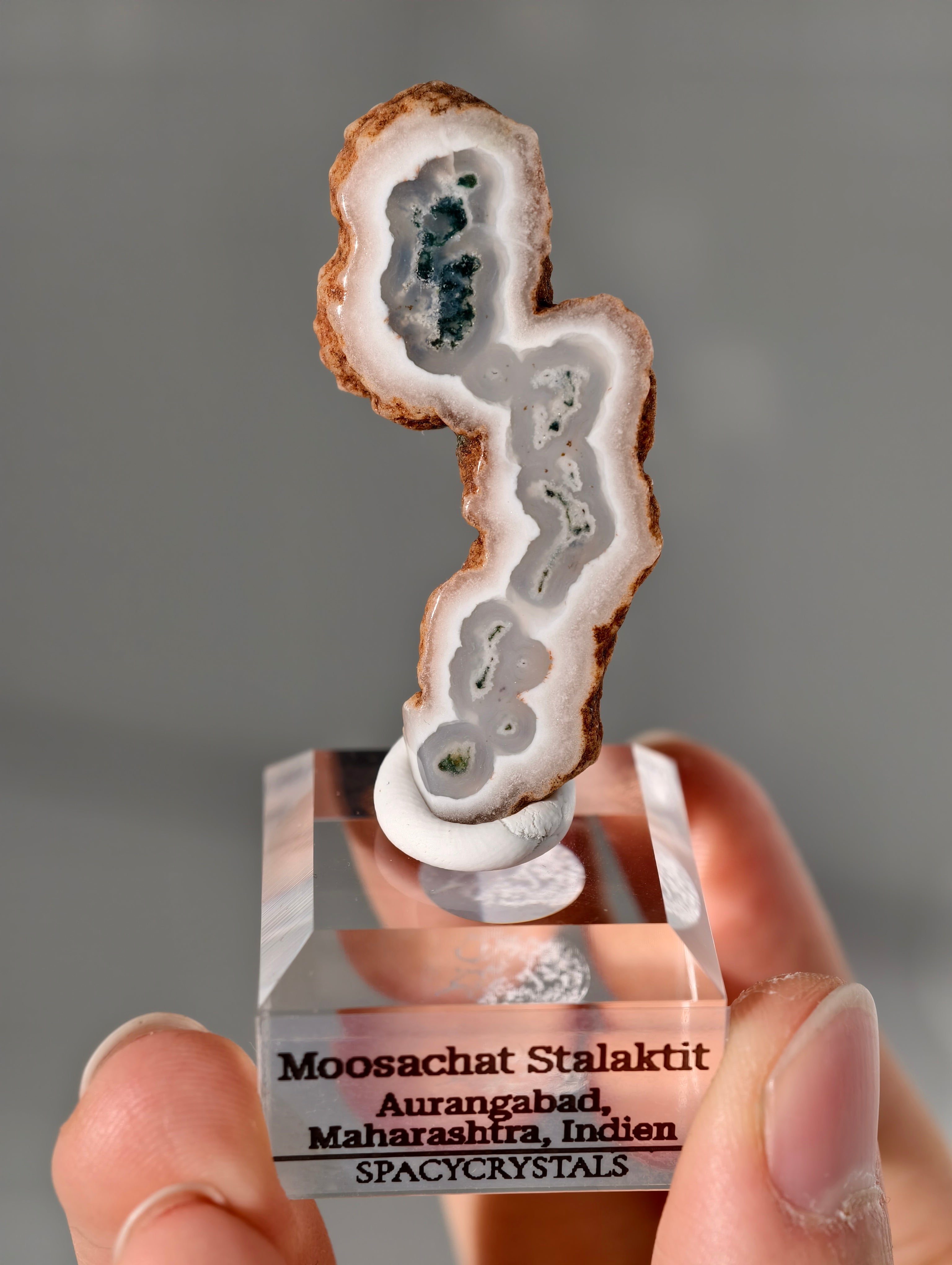 Moosachat Stalaktit Scheiben aus Indien (größer)