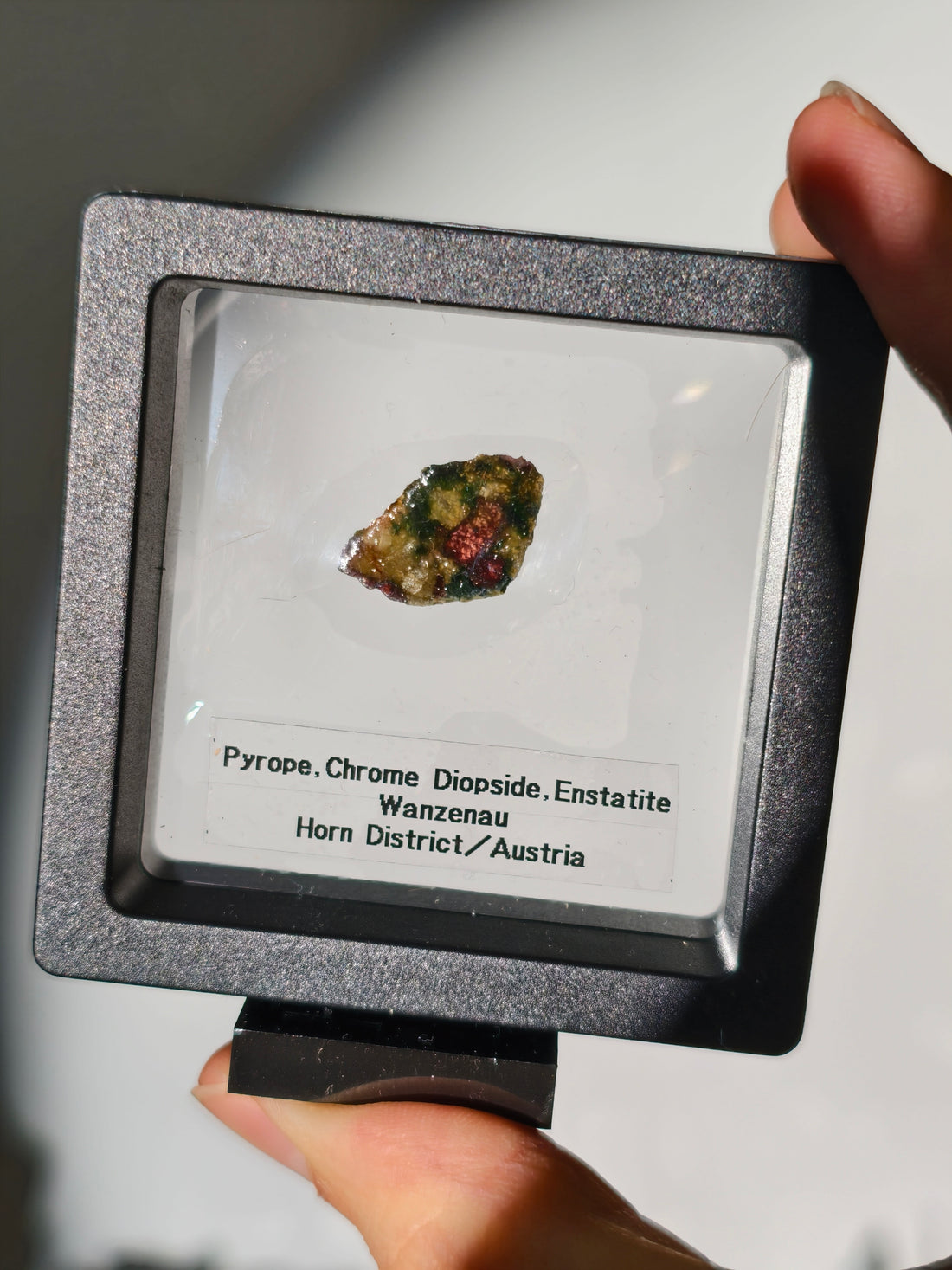 Pyrop, Chromdiopsid, Enstatit Scheibe aus Österreich (klein)
