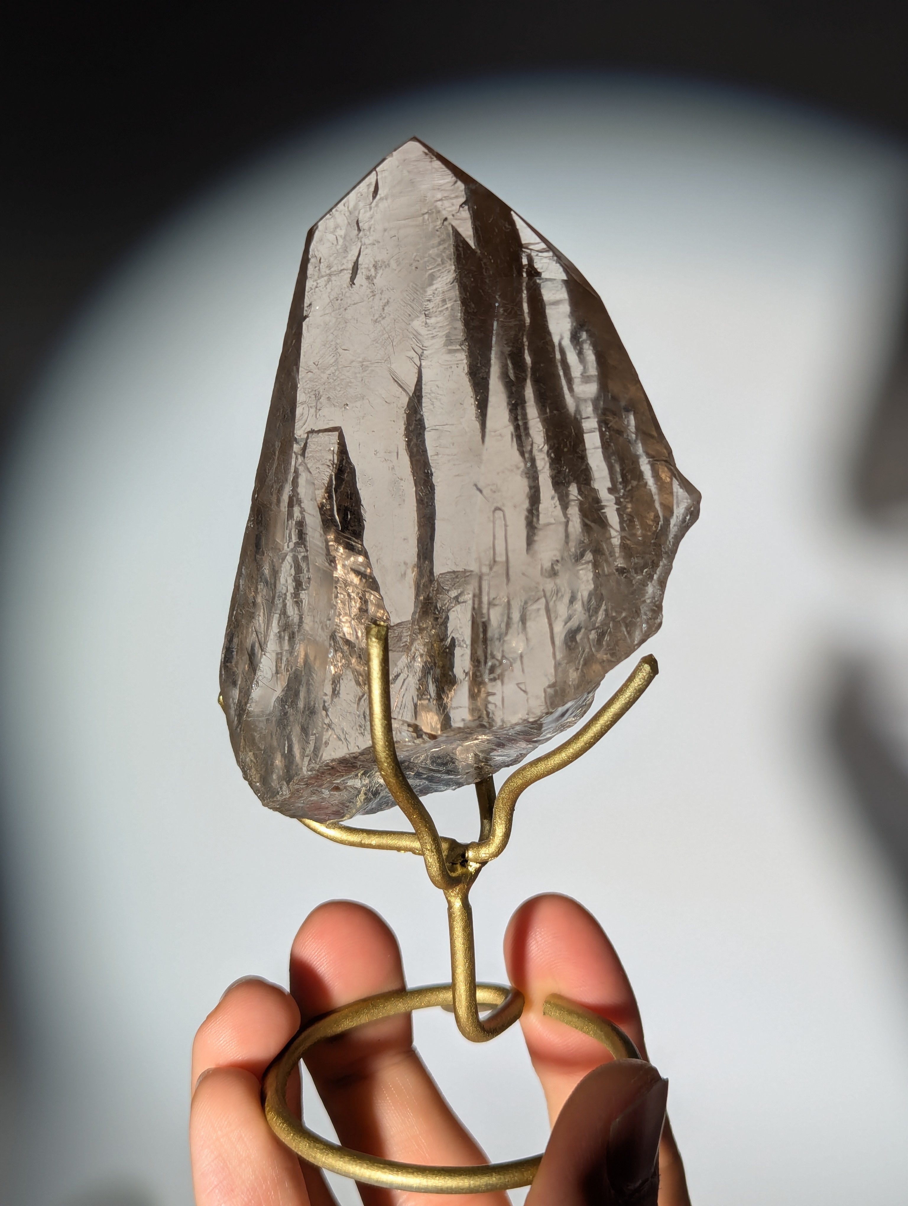 Rauchquarz Spitze auf Ständer &