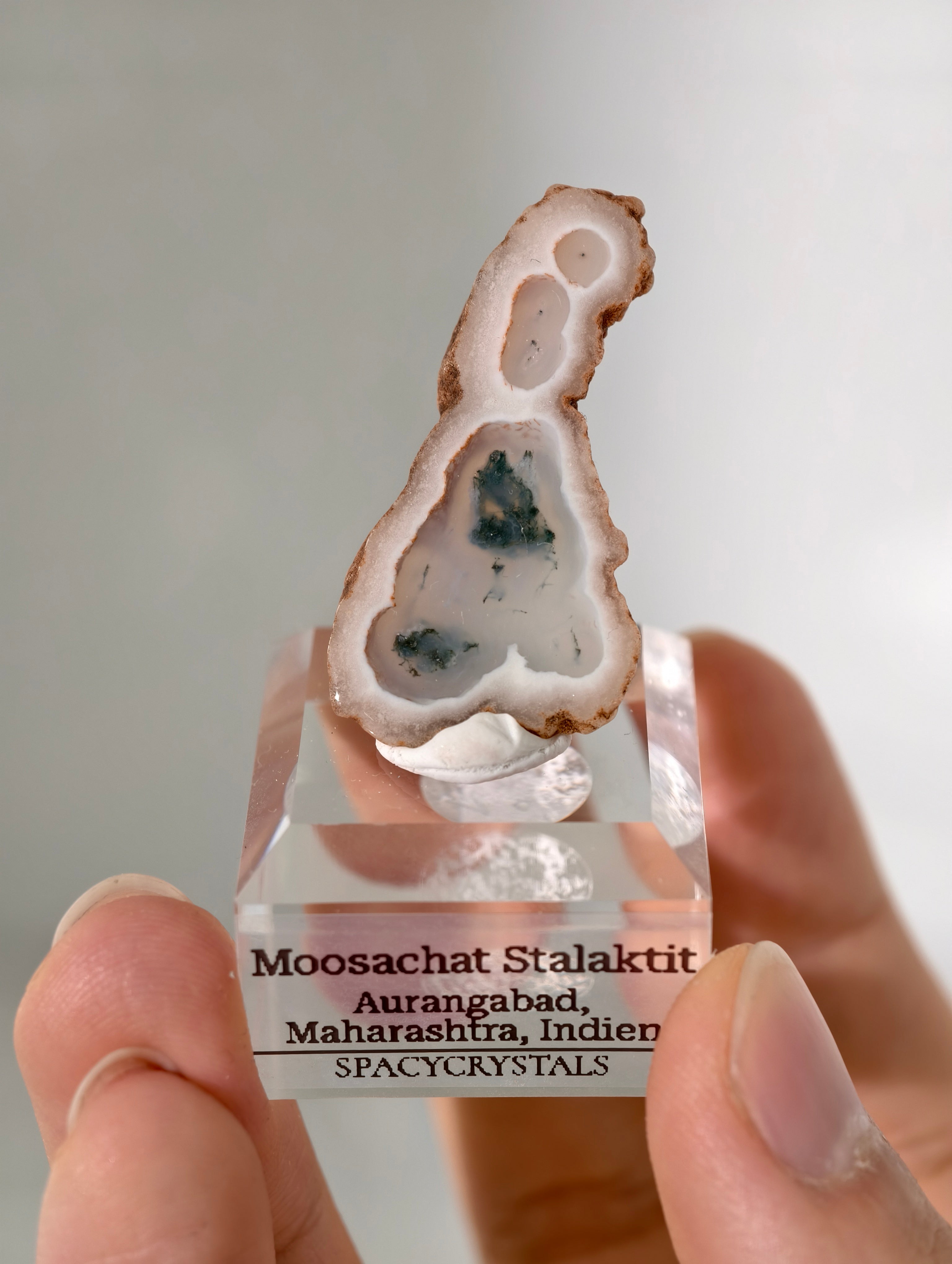 Moosachat Stalaktiten Scheiben aus Indien (kleiner)