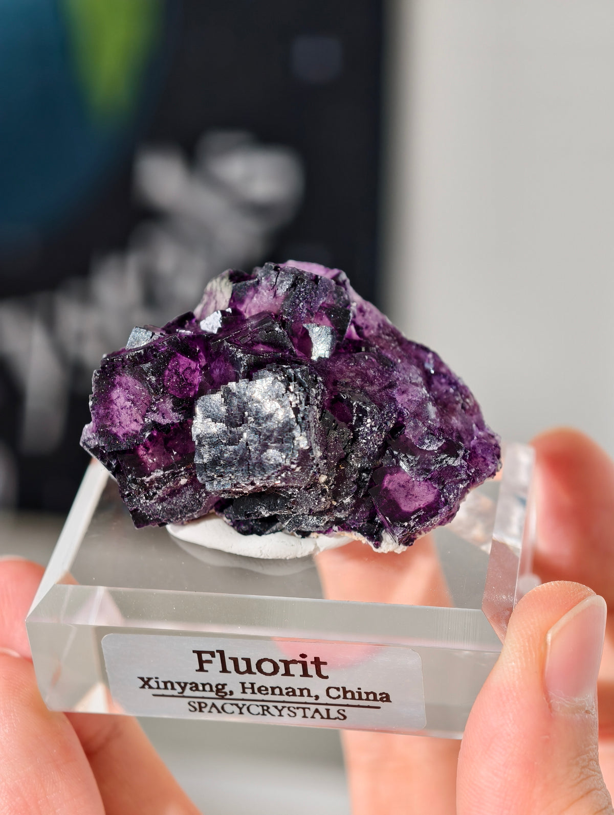Lila Fluorit Würfel Cluster aus Xinyang
