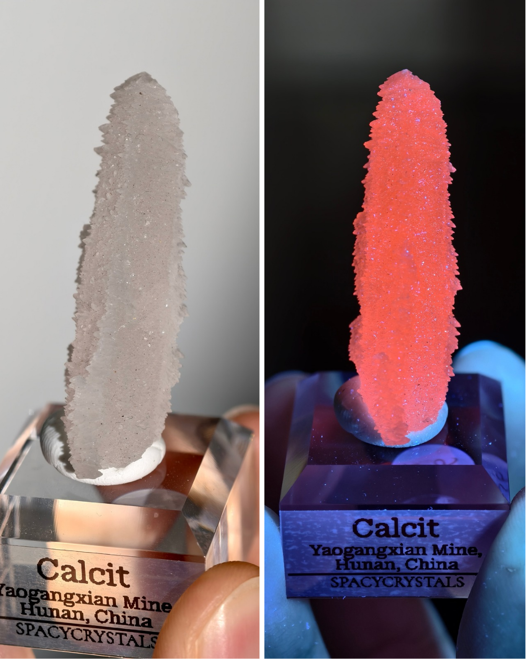 Rosa Calcit Spitze ✨ UV-Aktiv (wähle aus)