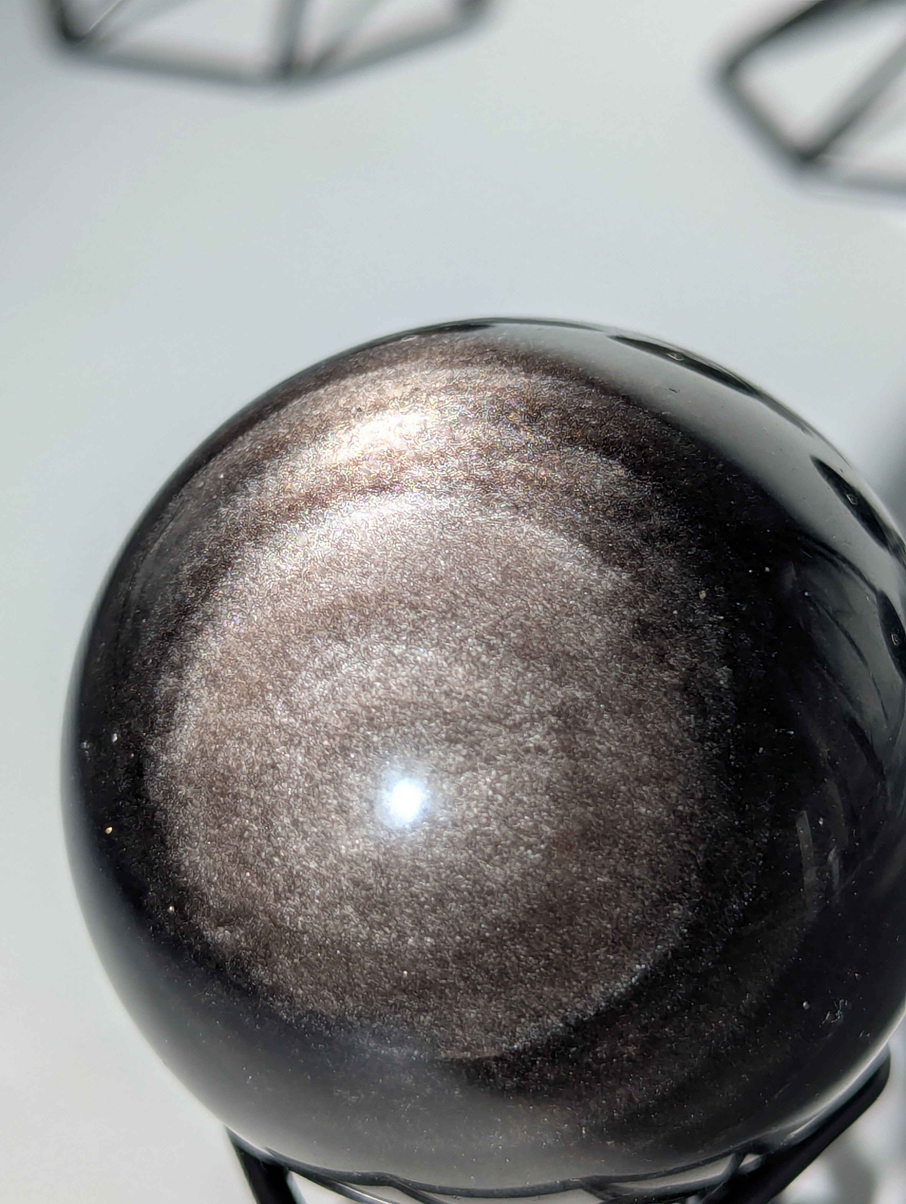 Silberschein Obsidian Kugel 🪐 inkl. Ständer!