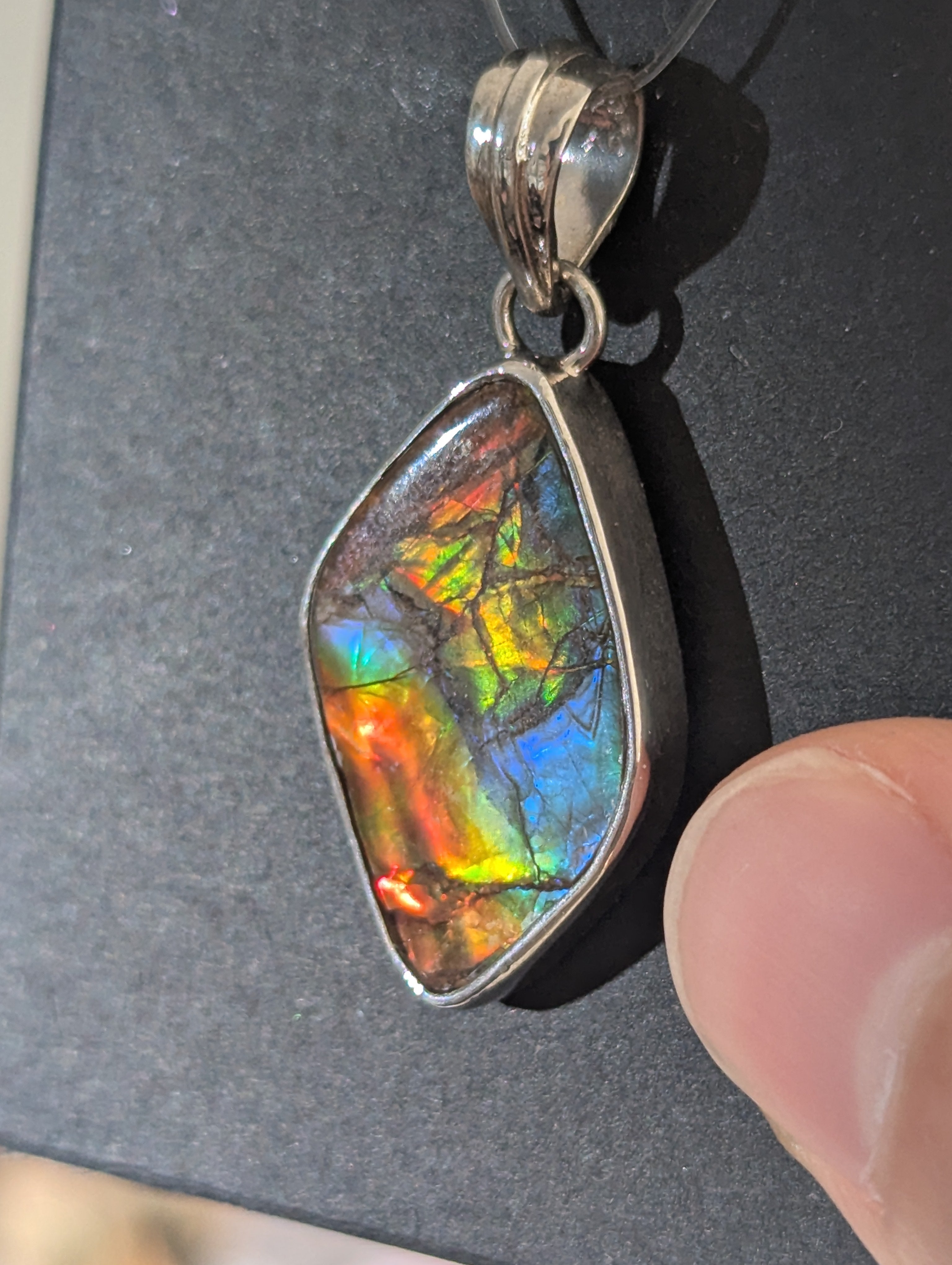 Ammolit Kettenanhänger 925er Silber