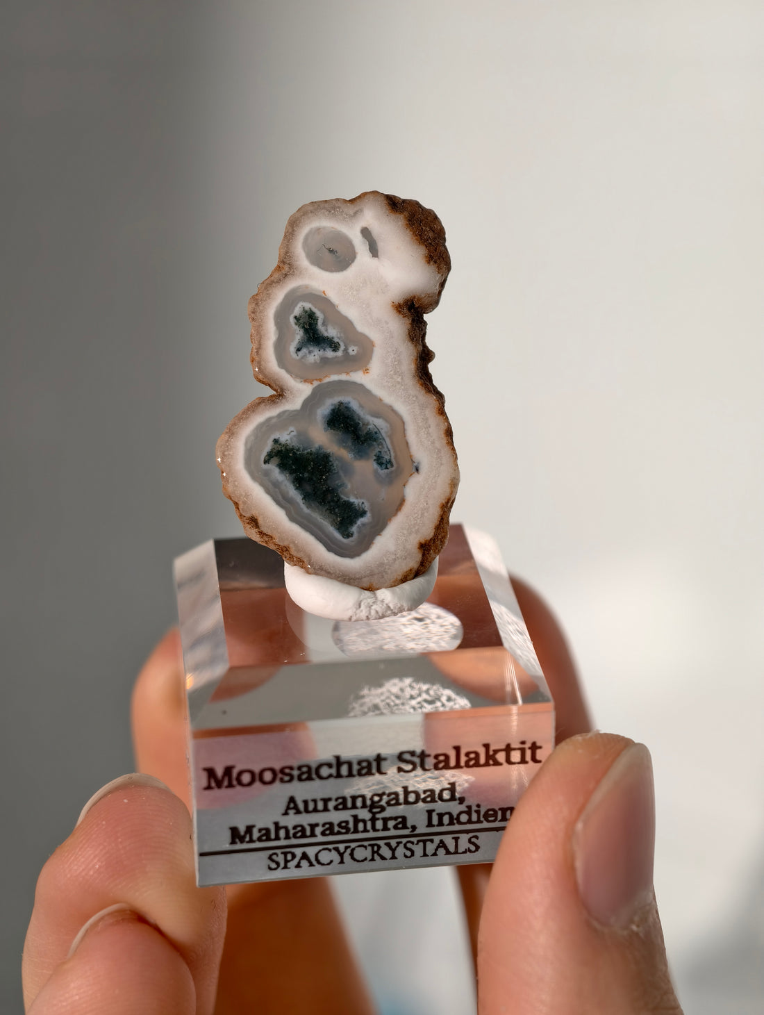 Moosachat Stalaktiten Scheiben aus Indien (kleiner)