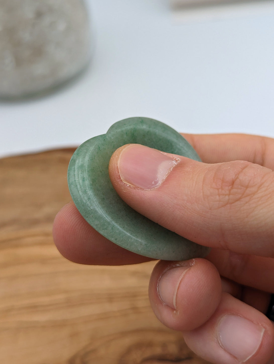 Grüner Aventurin Sorgenstein Herz "Glücksbringer"