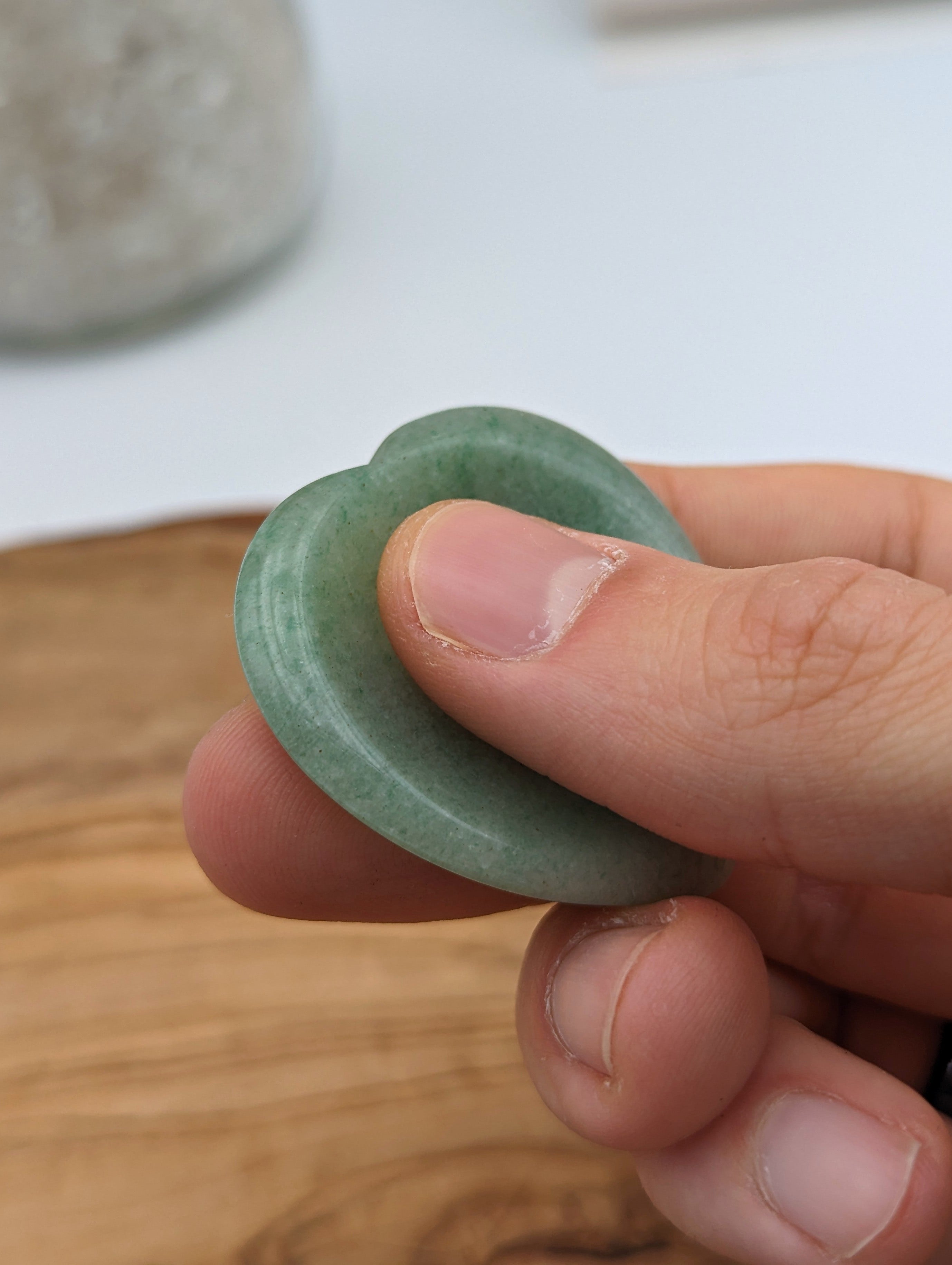 Grüner Aventurin Sorgenstein Herz "Glücksbringer"