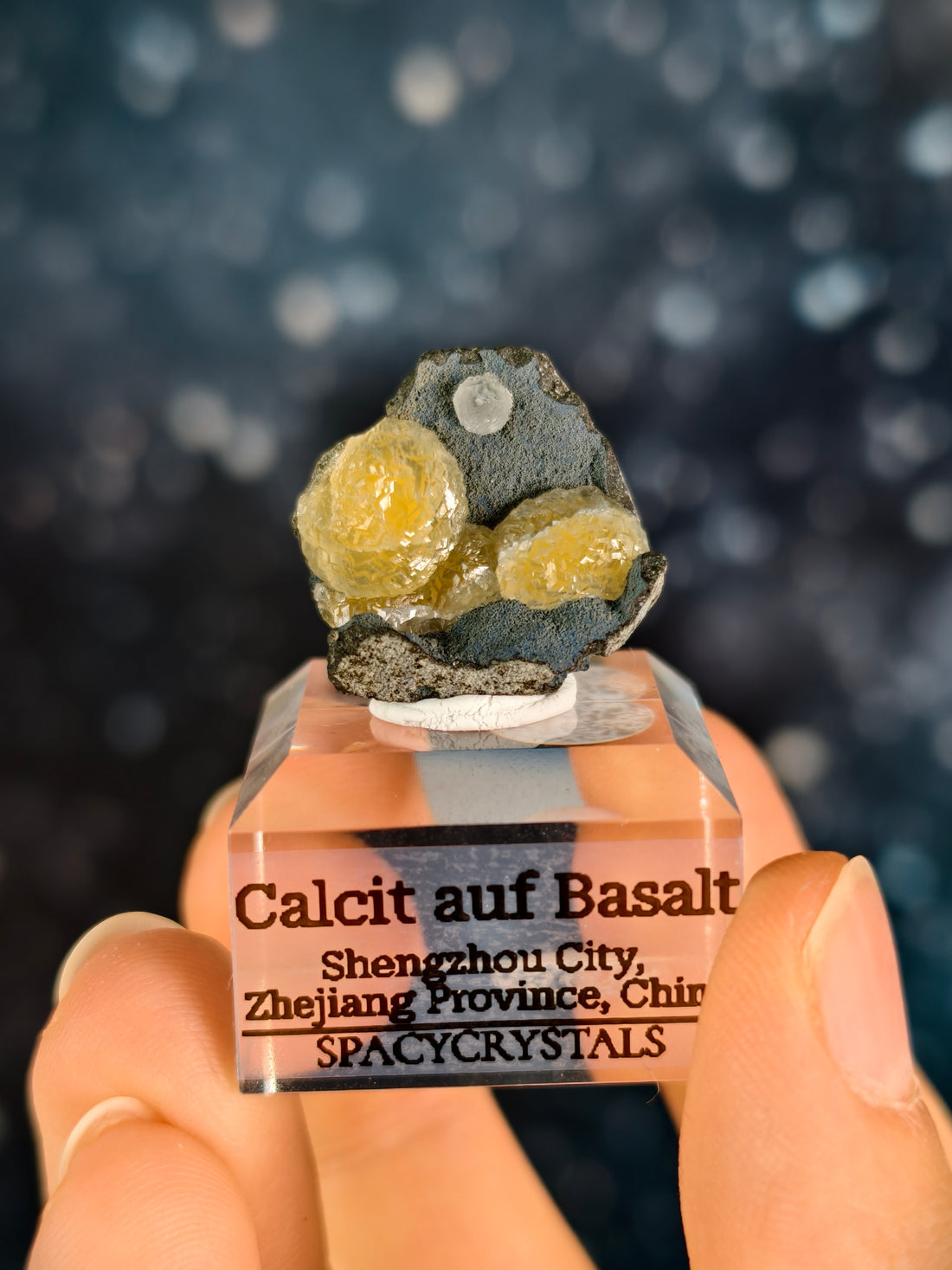 Botryoidaler Calcit auf Basalt - Neuer Fund (klein)