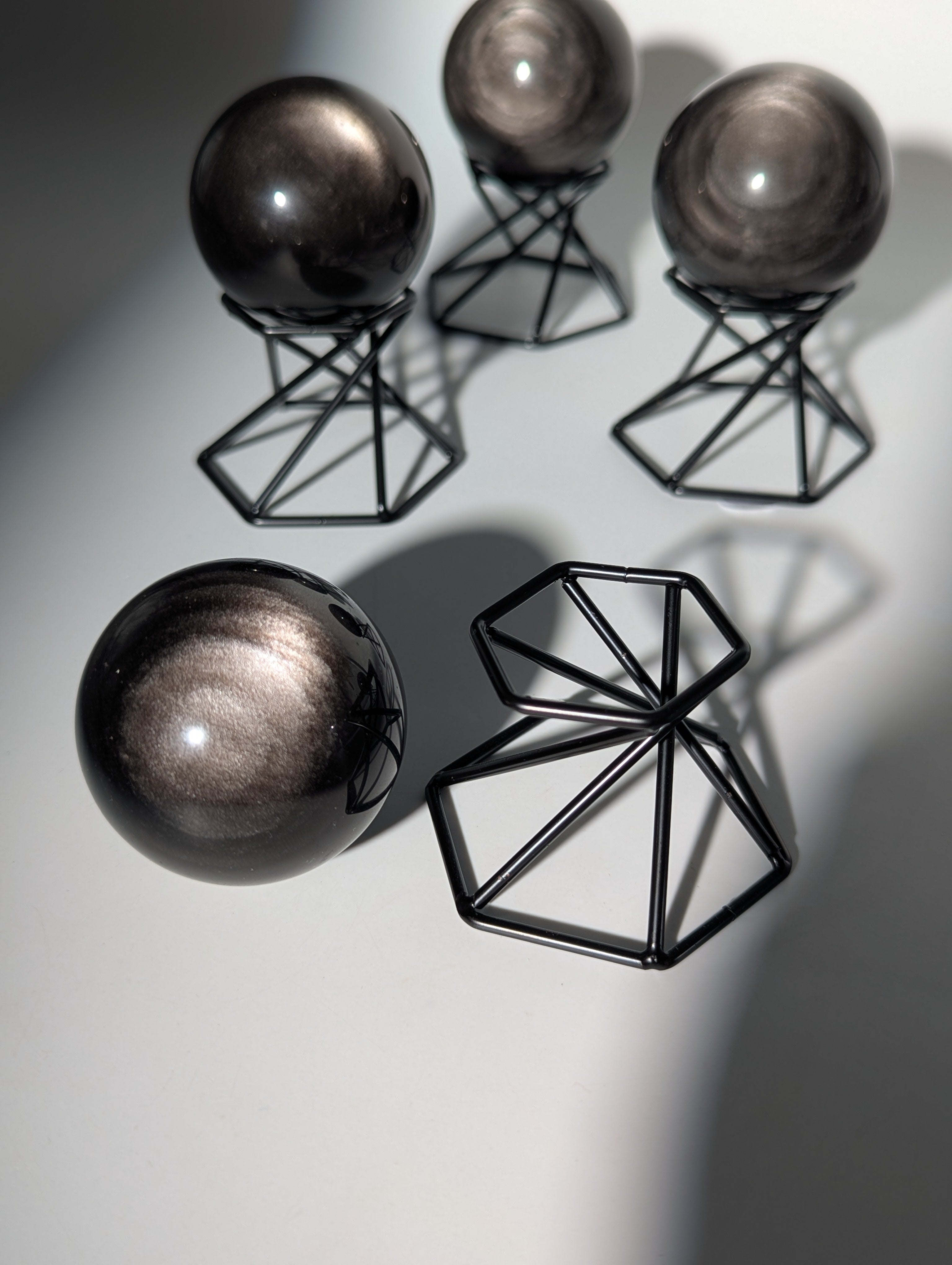 Silberschein Obsidian Kugel 🪐 inkl. Ständer!