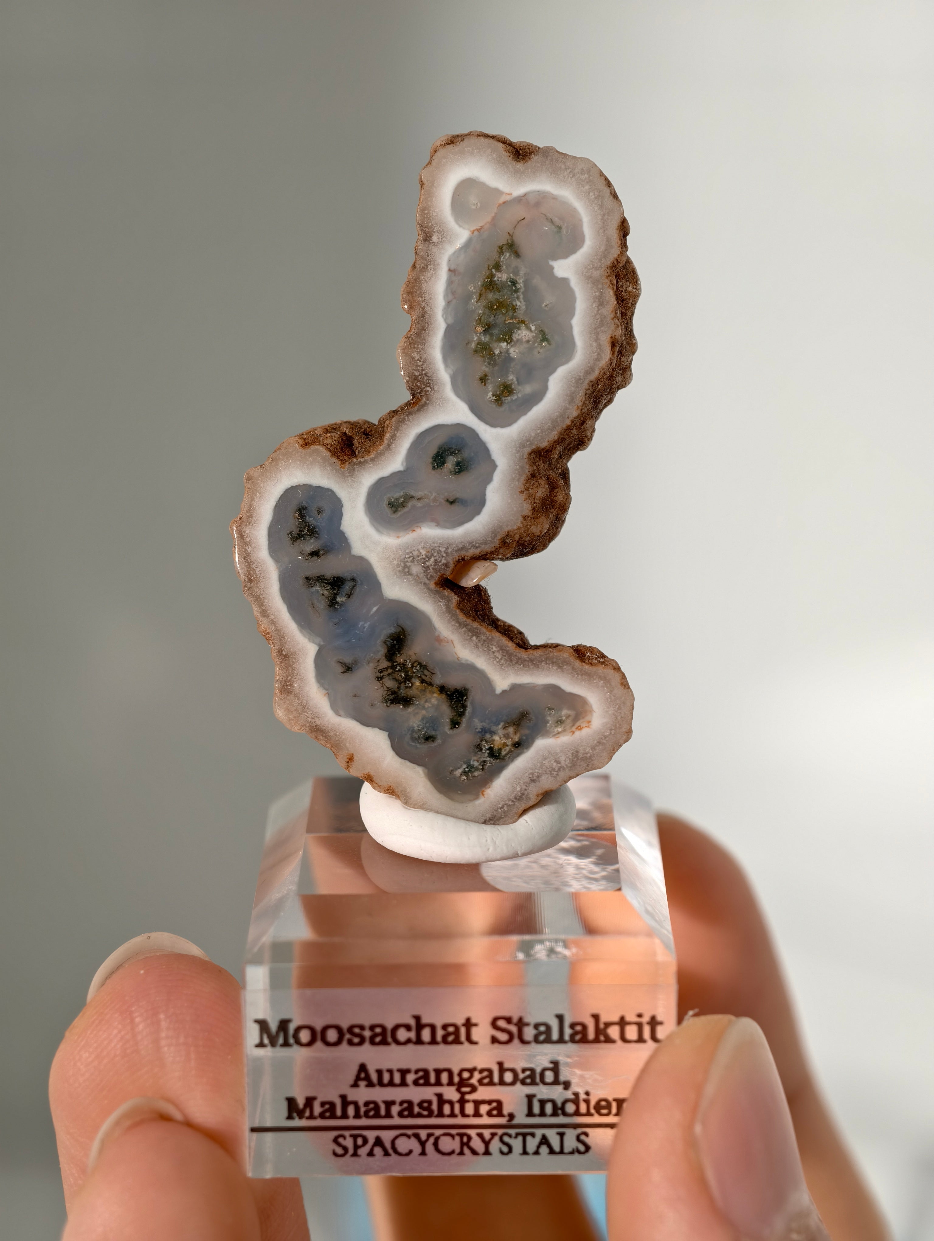 Moosachat Stalaktiten Scheiben aus Indien (kleiner)