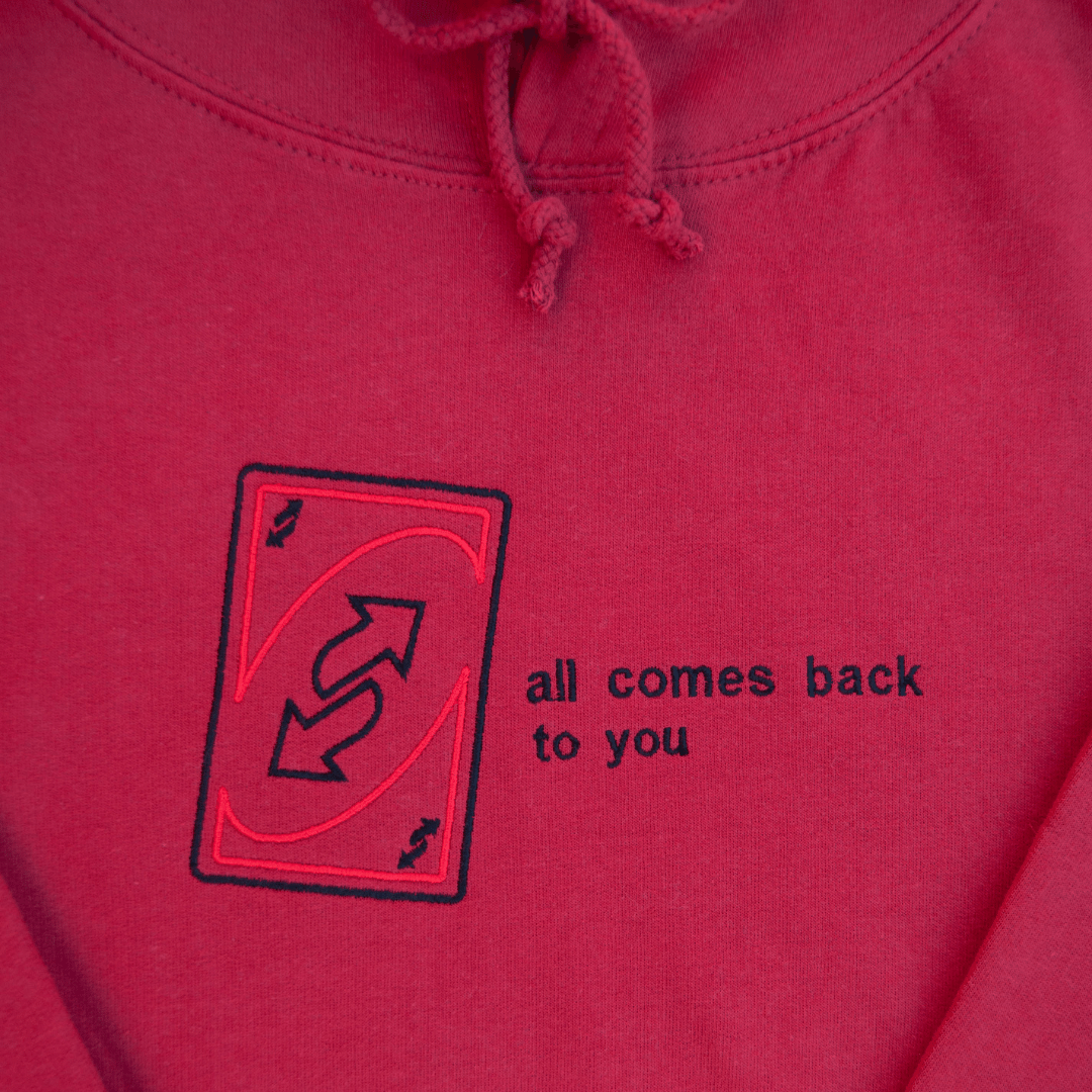 Karma &quot;Reverse Card&quot; - bestickter Hoodie