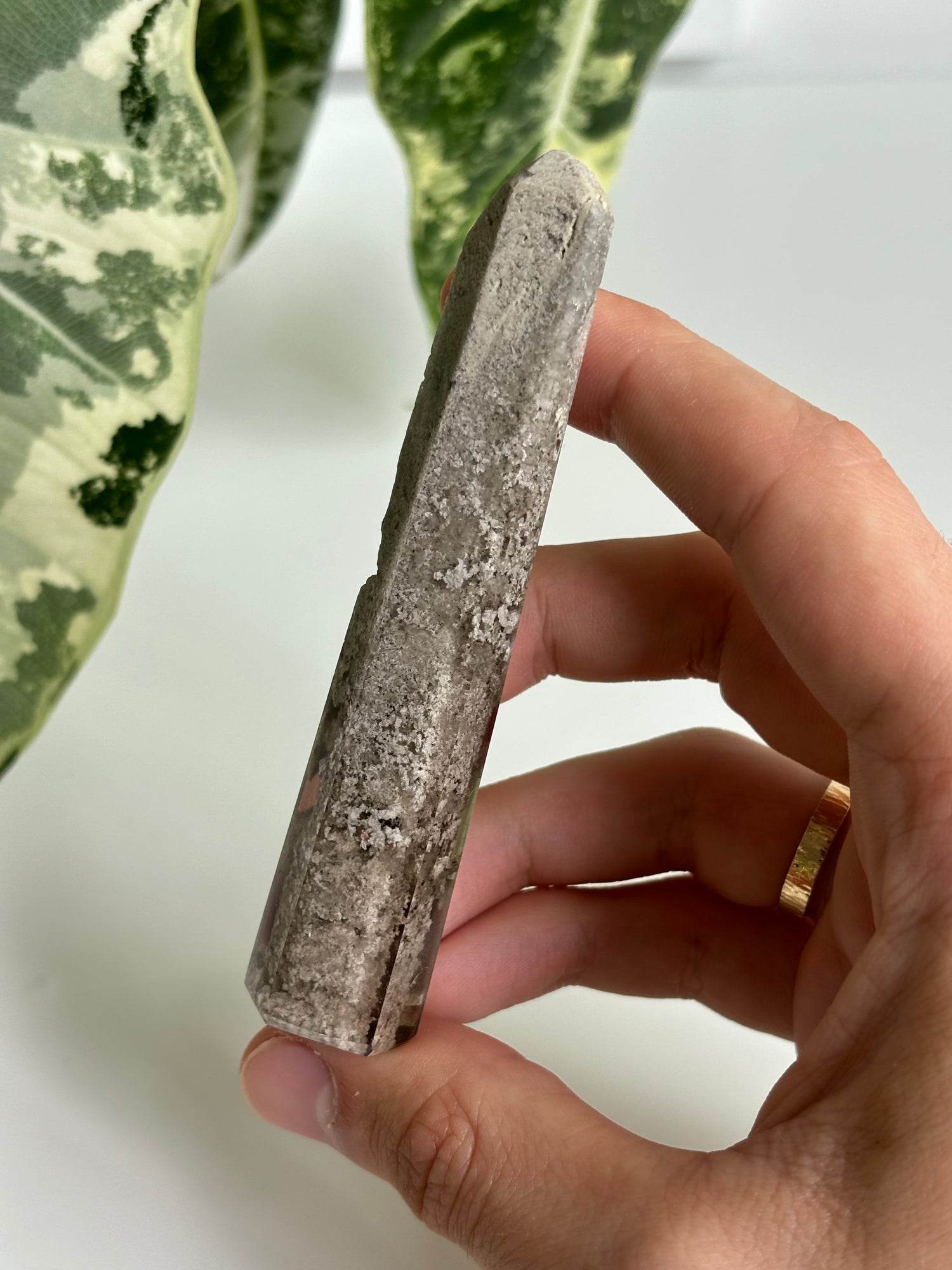 Gartenquarz Rauchquarz Turm 9,9cm