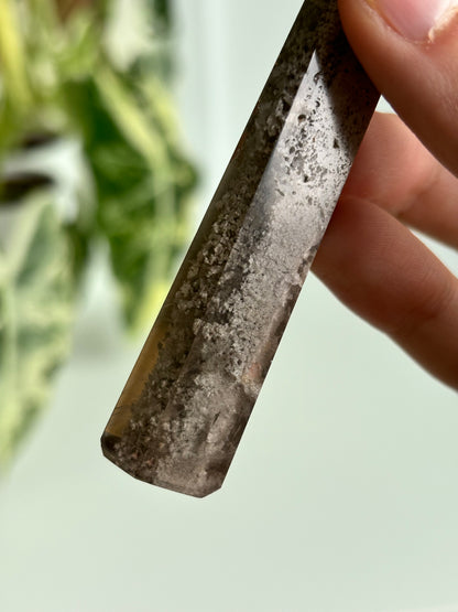 Gartenquarz Rauchquarz Turm 9,9cm