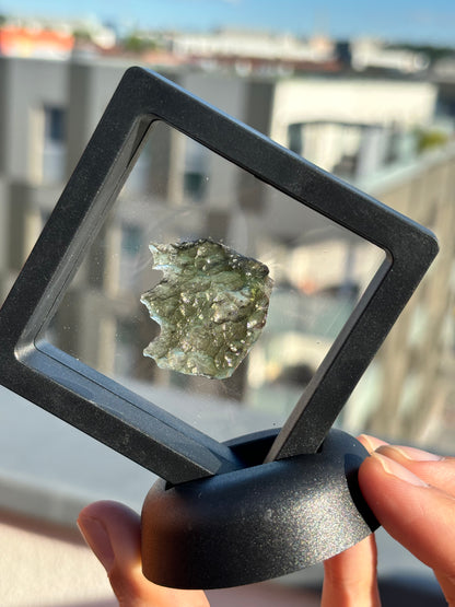 Echter Moldavit A-Qualität in Rahmen