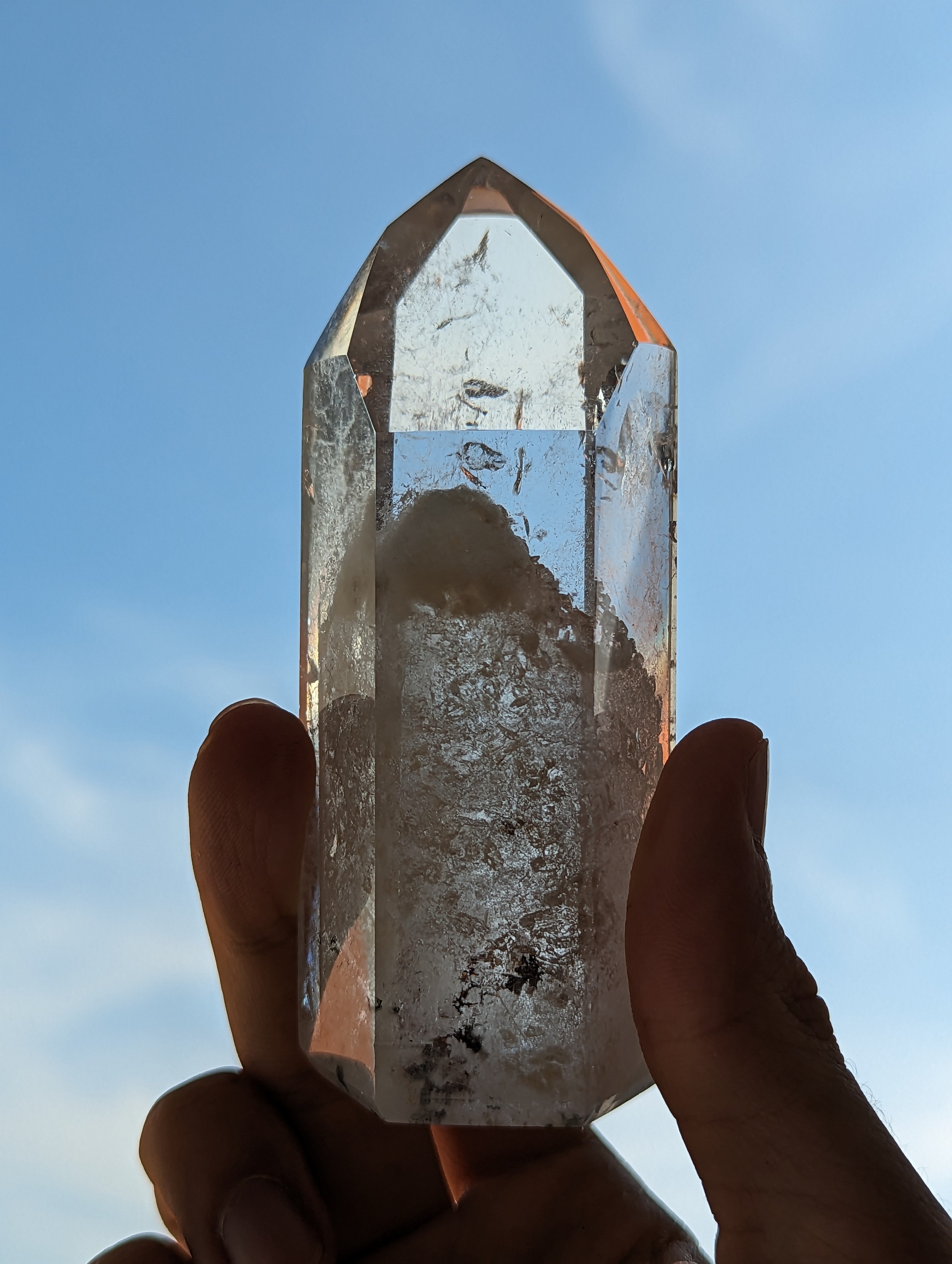 Weißer Gartenquarz Phantom Bergkristall Turm (selten)