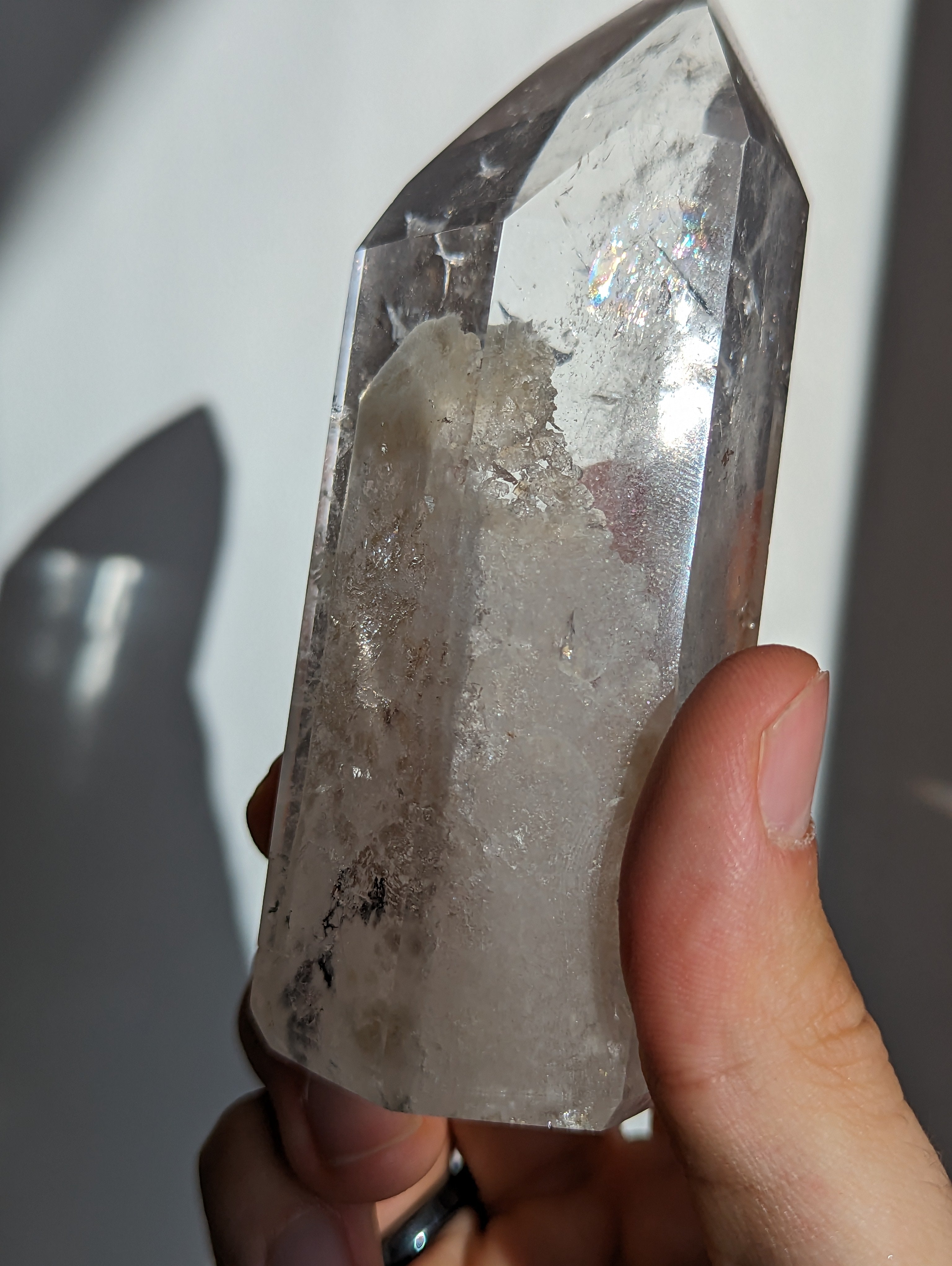 Weißer Gartenquarz Phantom Bergkristall Turm (selten)