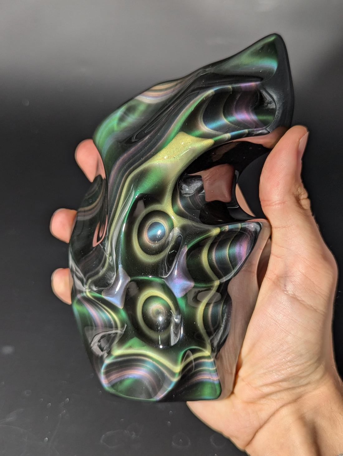 XL Regenbogen Obsidian Freiform aus Mexico (Collectors-Piece)