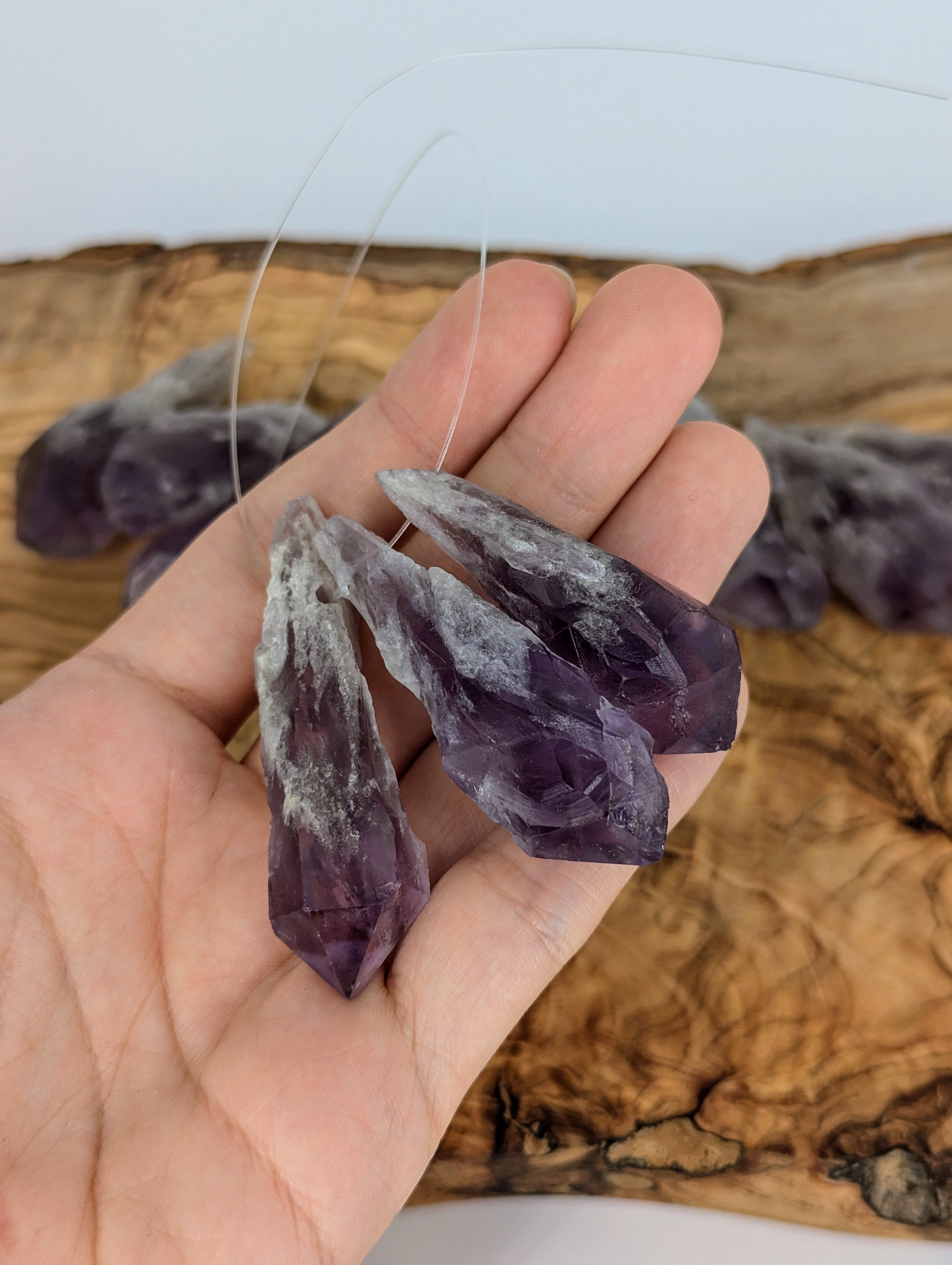 Amethyst Tannenbaum Anhänger gebohrt 3 Stück