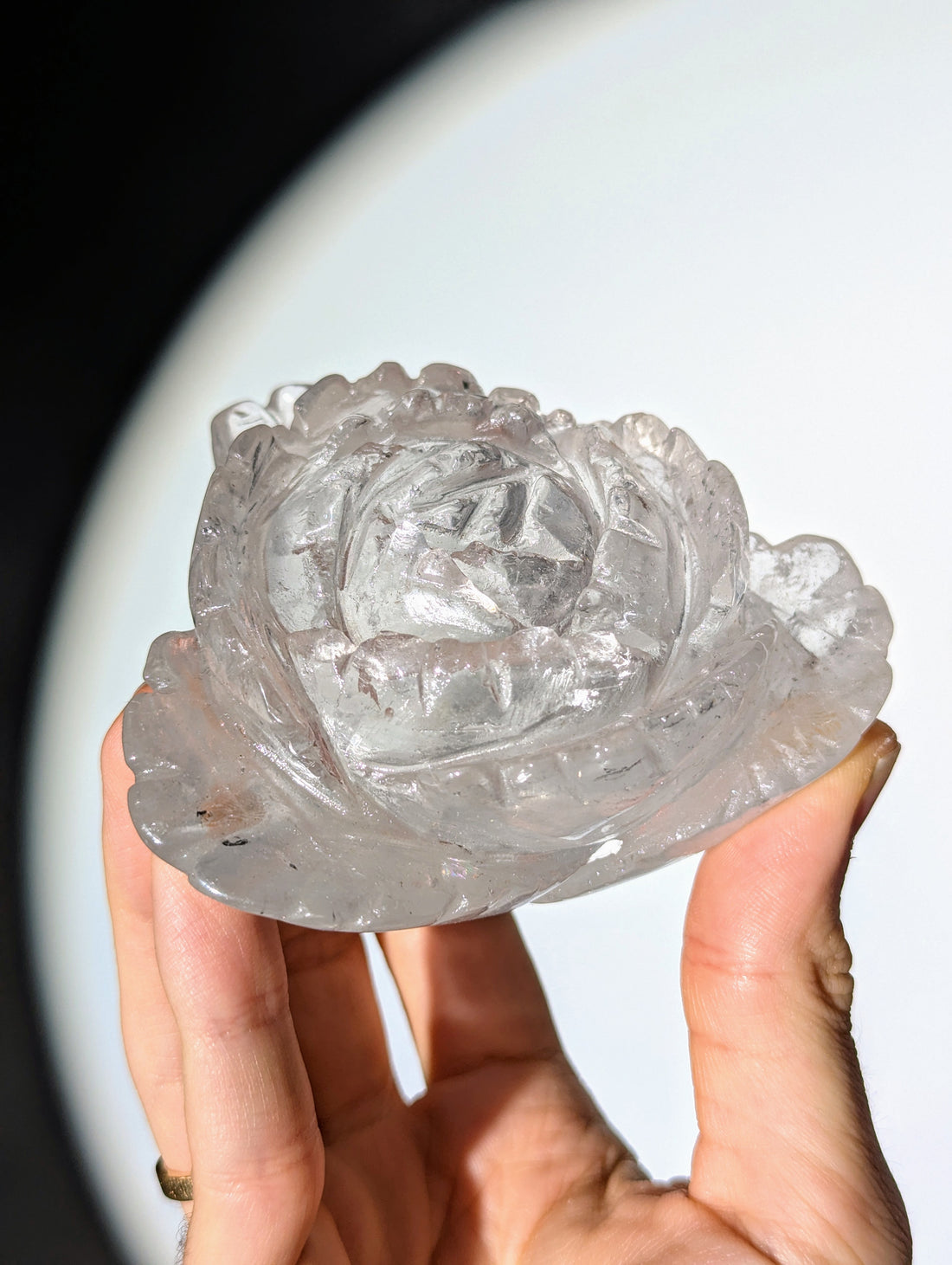 Bergkristall Blume mit Ständer