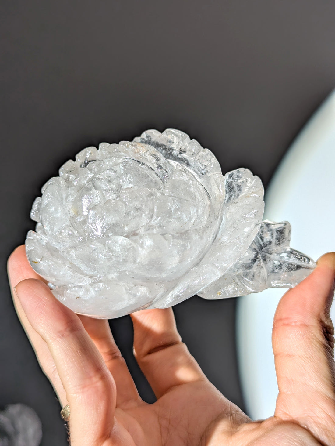 Bergkristall Blume mit Ständer