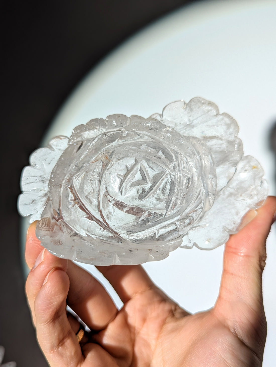 Bergkristall Blume mit Ständer